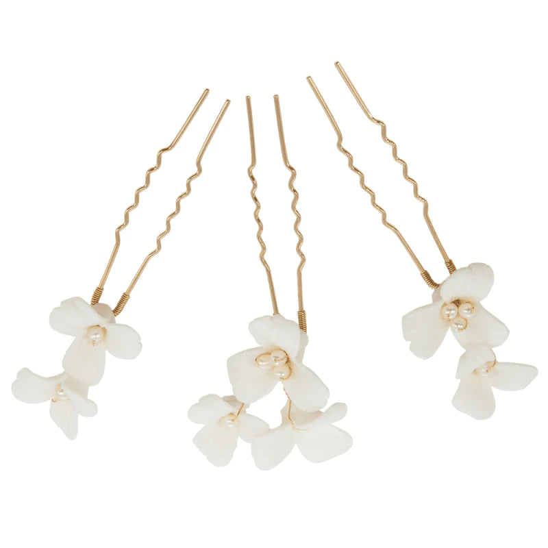 Ivory Ceramic Floral Bridal Hair Pins Set - Elegant Wedding Hair Accessories for Brides, Bridesmaids & Special Occasions | Perfect for Boho, Vintage & Romantic Wedding Styles