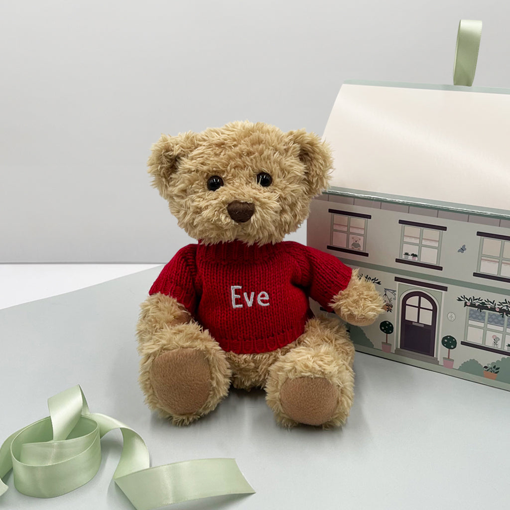 Personalized Red Bertie Bear - Custom Plush Toy for Kids, Gifts & Nursery Decor | Perfect for Birthdays, Baby Showers & Cuddling