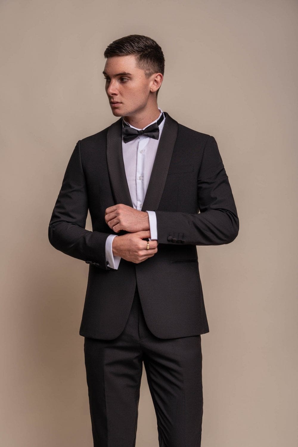 Cavani Aspen Men's Black 2 Piece Suit | Slim Fit Business Suit for Weddings, Interviews & Formal Events