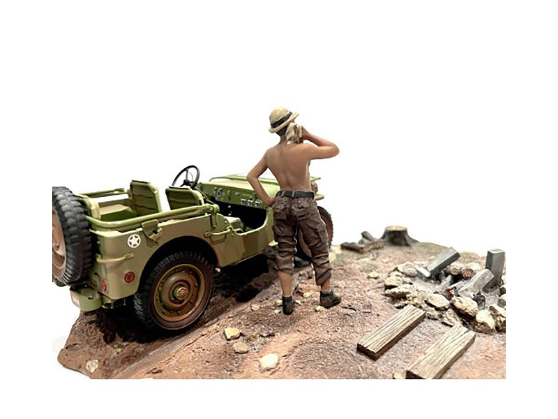 1/18 Scale 4X4 Mechanic Action Figure - Highly Detailed Model for RC Car Enthusiasts & Diorama Builders - Perfect for Off-Road Scenes & Model Garage Displays