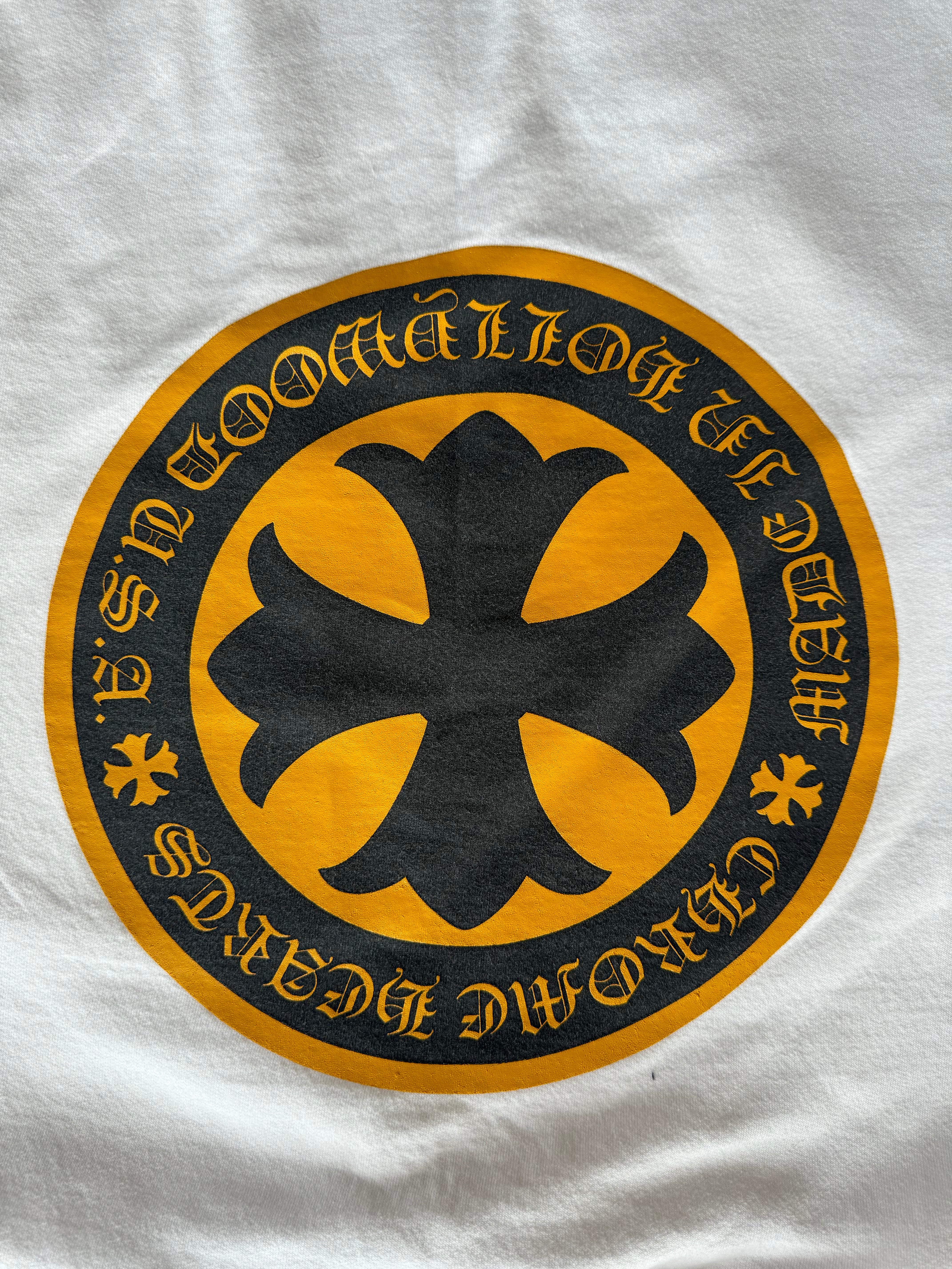 Chrome Hearts White & Yellow Cross Logo Hoodie for Men & Women - Stylish Streetwear & Casual Wear for Everyday Outfits