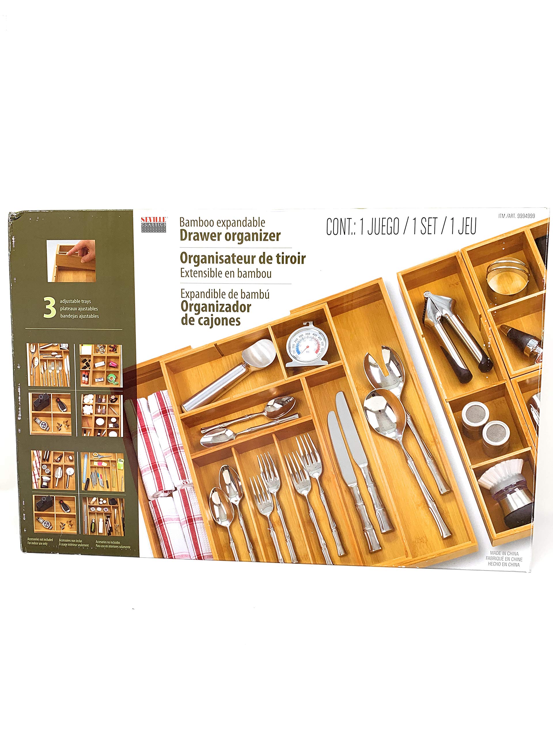 Expandable Bamboo Drawer Organizer - Adjustable Storage for Kitchen, Bathroom, Office & Closet - Perfect for Utensils, Makeup, Office Supplies & Socks