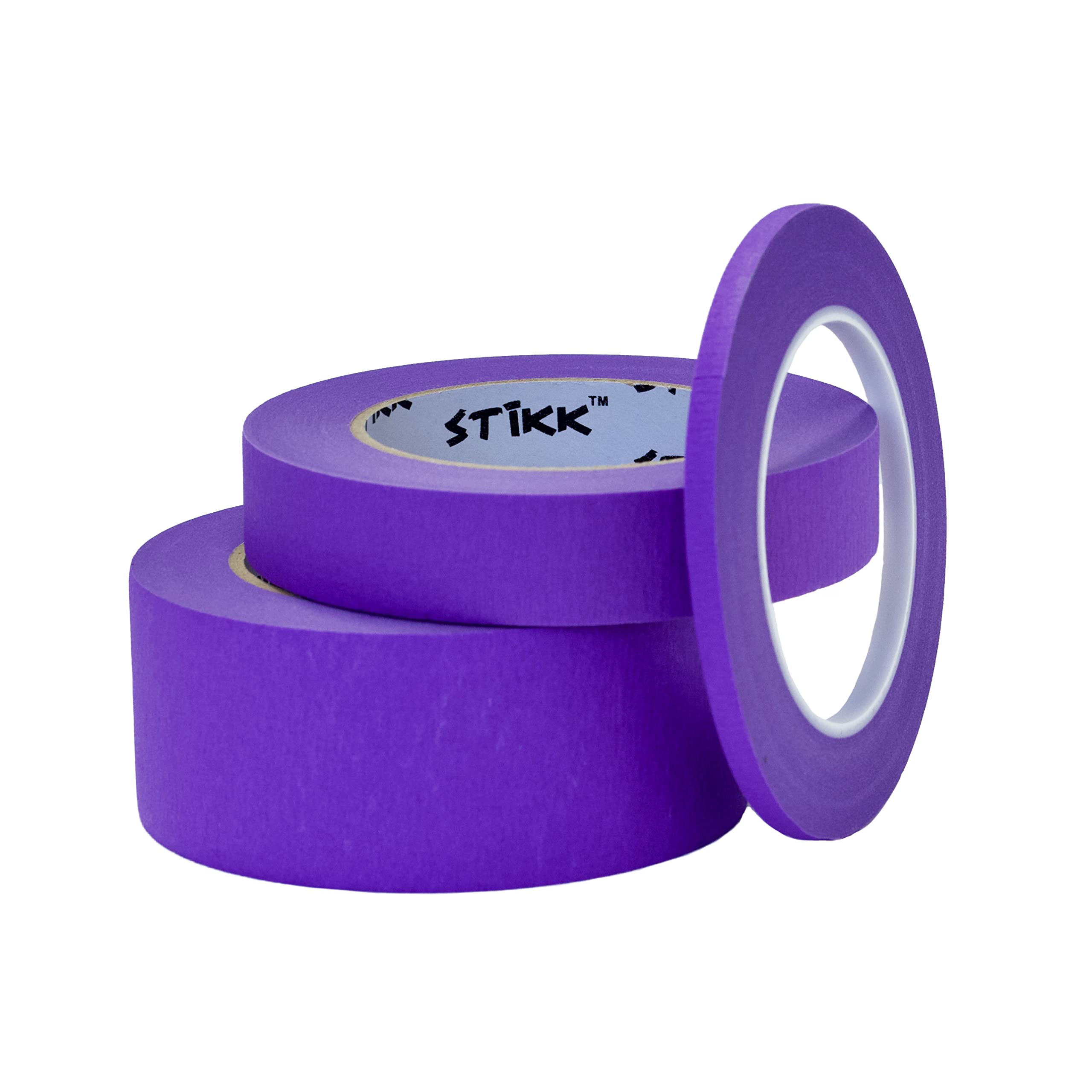STIKK Premium Purple Painter's Tape 4-Pack - 2 Inch x 60 Yards - Residue-Free Masking Tape for Walls, Edges, Trim & Ceilings - Perfect for DIY Painting Projects, Home Renovation & Professional Use - Ideal for Clean Lines, Wall Art & Furniture Painting