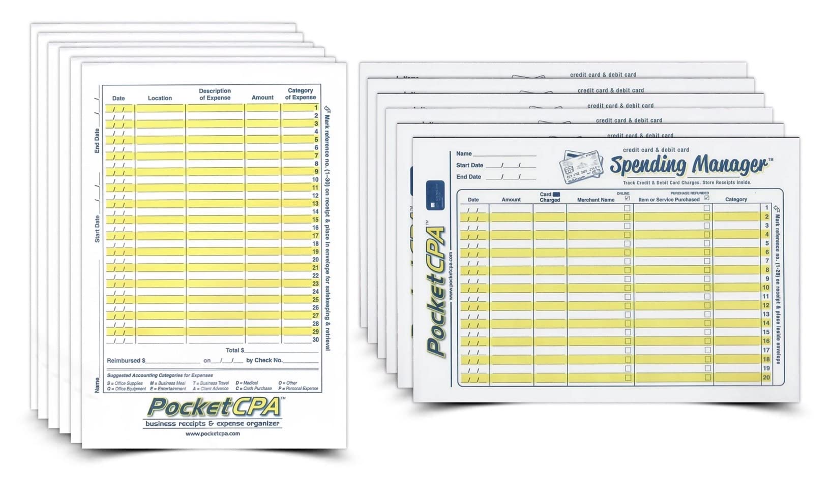 Business & Personal Receipt Organizers - 12 Pack Expense Envelopes for Tax Deductions + 12 Credit Card Receipt Holders - Perfect for Small Business Accounting & Personal Budget Tracking - Ideal for Office Organization & Home Finance Management