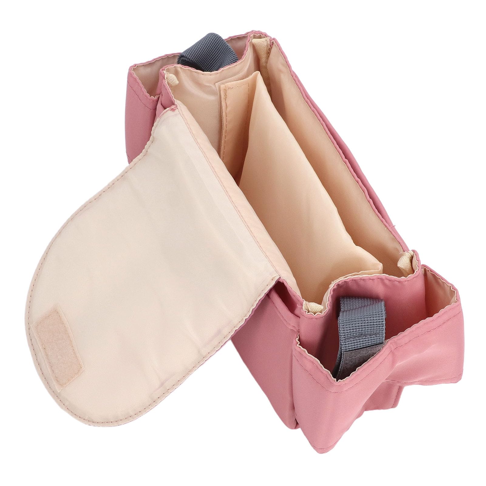 **Large Capacity Waterproof Nylon Stroller Organizer Bag with Cup Holder - Perfect for Diapers, Toys & Baby Essentials - Ideal for Shopping, Travel & Daily Walks**