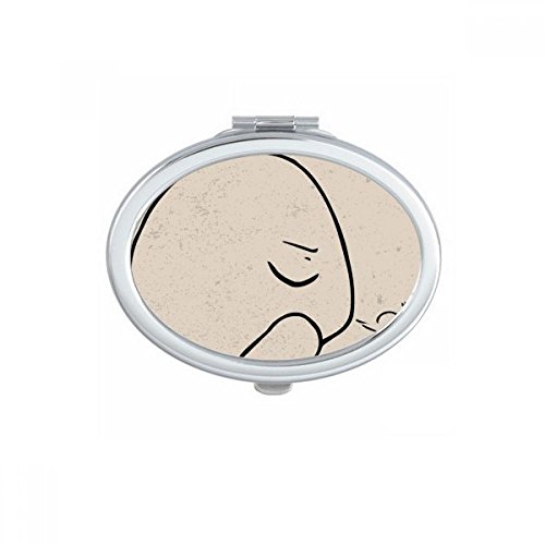DIYthinker Foldable Double-Sided Oval Mirror - Portable Makeup Mirror with Eyes Closed Design for Travel & Home Vanity | Perfect for Makeup, Skincare & Hair Styling