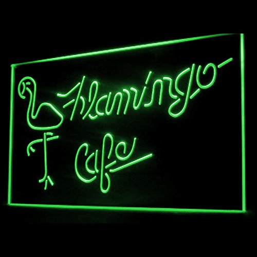 110160 Flamingo Cafe Jamaica Beverages LED Neon Sign - Retro Bar Decor for Coffee Shops, Pubs & Home Bars