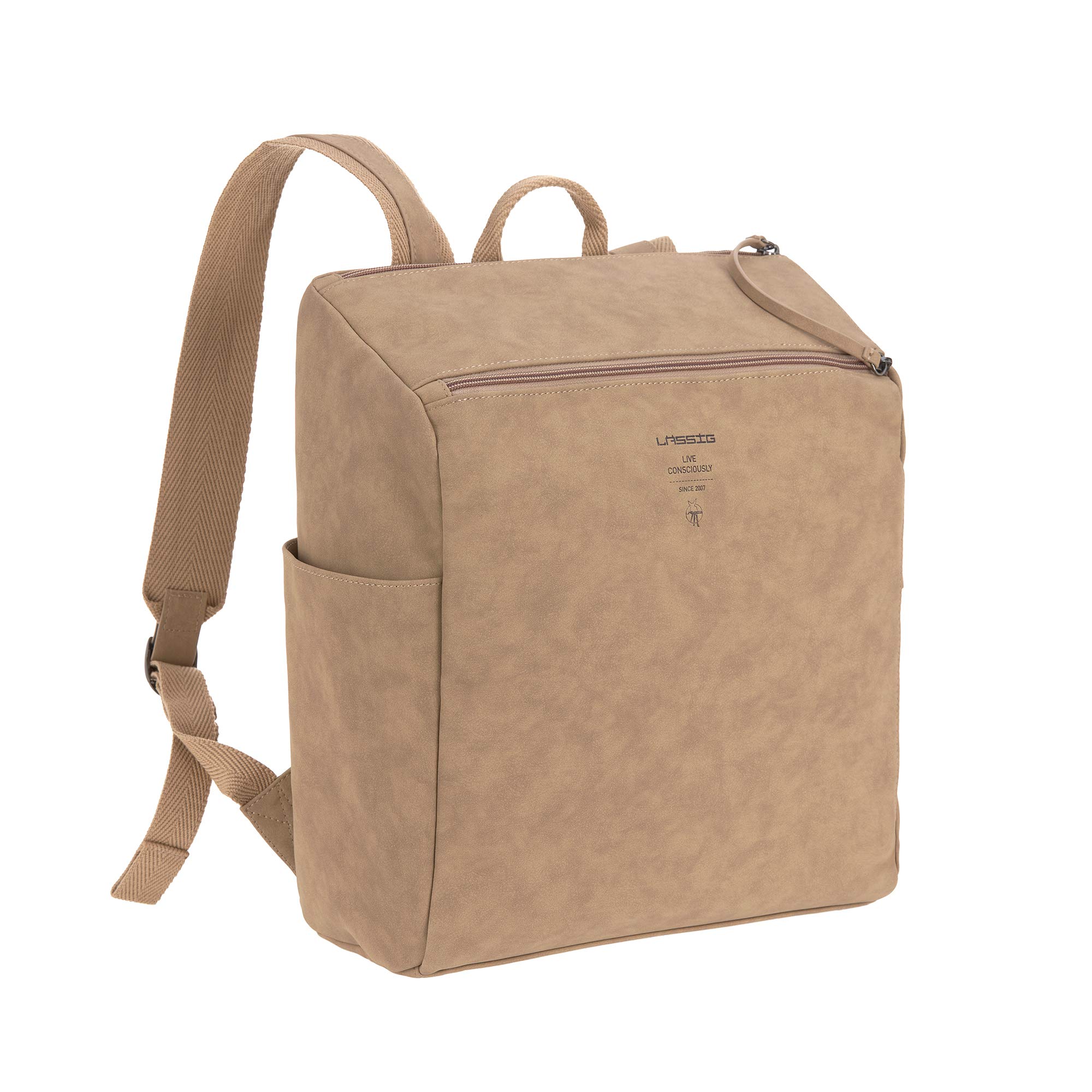 Lassig Tender Backpack Diaper Bag in Camel - Stylish & Spacious Baby Changing Bag for Moms, Perfect for Travel, Shopping & Everyday Use