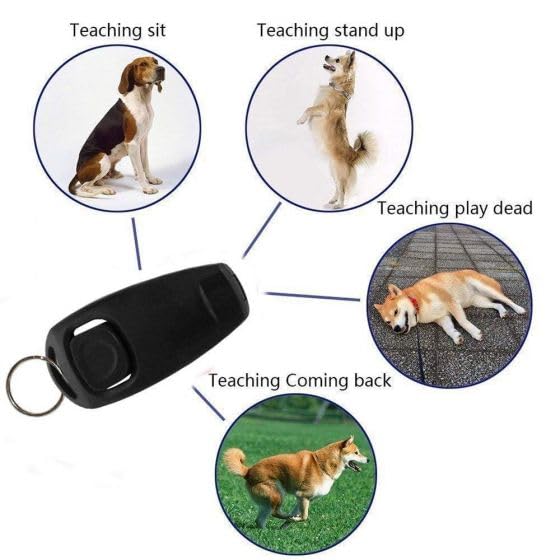 2-in-1 Dog Training Clicker & Whistle - Stop Excessive Barking - Professional Dog Behavior Training Tool - Black - Perfect for Obedience Training, Puppy Training & Behavior Correction