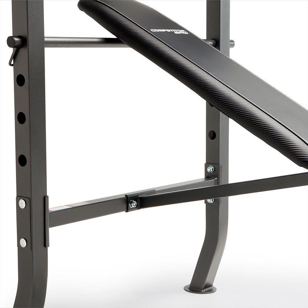 Competitor Pro Standard Weight Bench with 100lb Plate Set - Heavy Duty Home Gym Equipment for Strength Training & Fitness Workouts | CB 5573