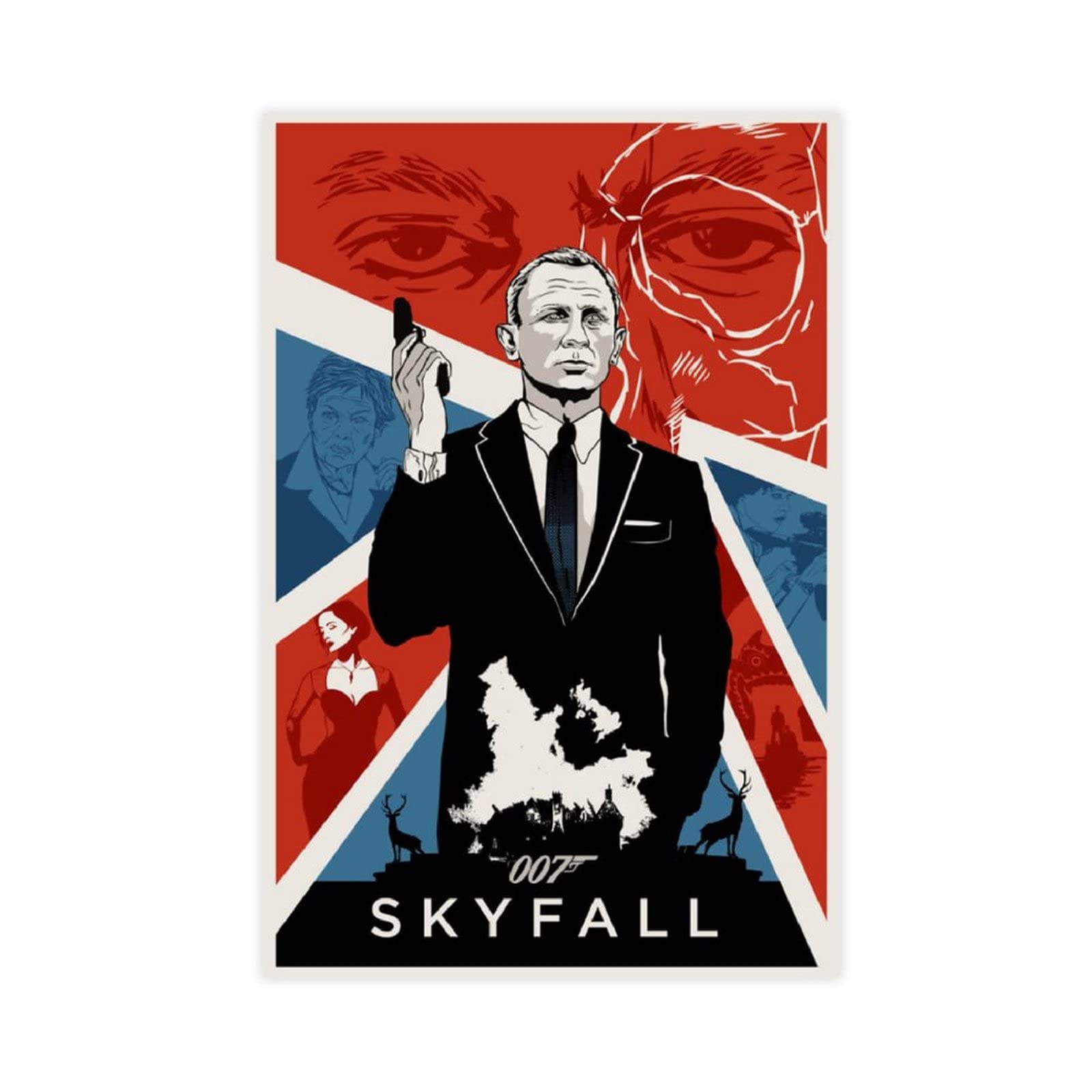 James Bond 007 Skyfall Movie Canvas Poster - 20×30 inch (50×75cm) Unframed Wall Art for Bedroom, Office & Man Cave Decor - Perfect Gift for Film Fans & Home Theater Enthusiasts