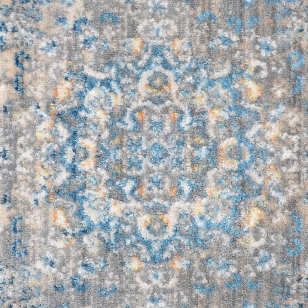 Machine Made Polyester Area Rugs 5'x7'10'' - Gray Blue Oriental Traditional Design Low Pile Carpet for Living Room, Bedroom & Office (M00100)