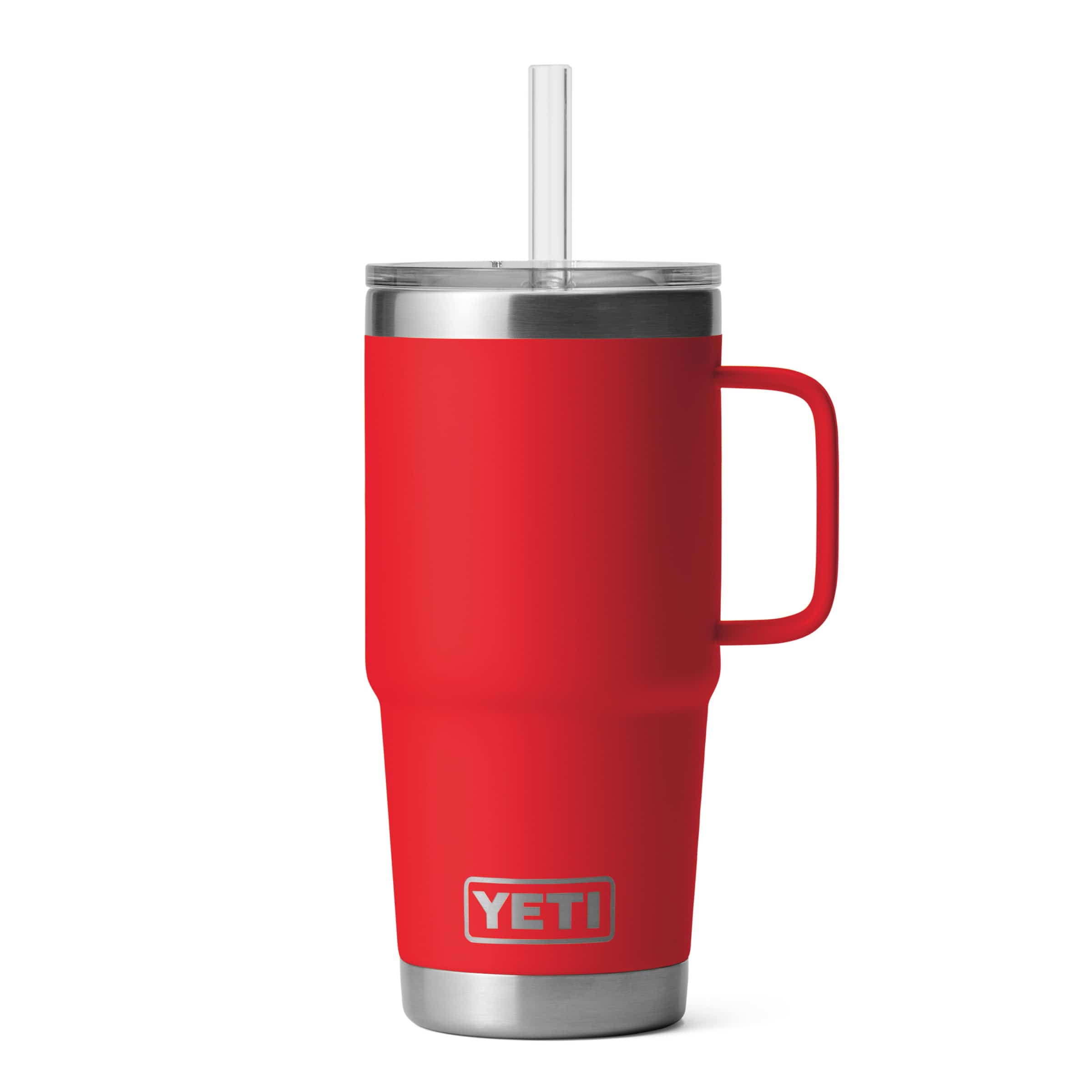 Yeti Rambler 25 oz Stainless Steel Vacuum Insulated Straw Mug - Rescue Red | Keeps Drinks Cold for Hours | Perfect for Outdoor Adventures, Camping & Beach Trips