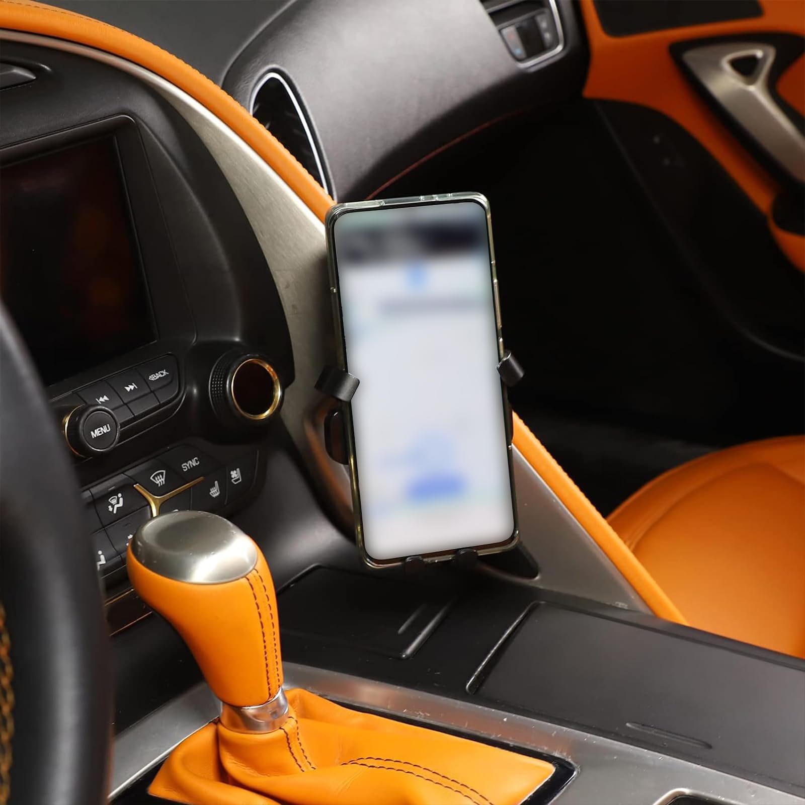 Chevrolet Corvette C7 2014-2019 Phone Holder - Center Control Handle Mount, Anti-Drop Hands-Free Car Phone Stand, Dash Clip & Navigation Bracket Accessories - Perfect for Driving, GPS Navigation & Safe Hands-Free Calling