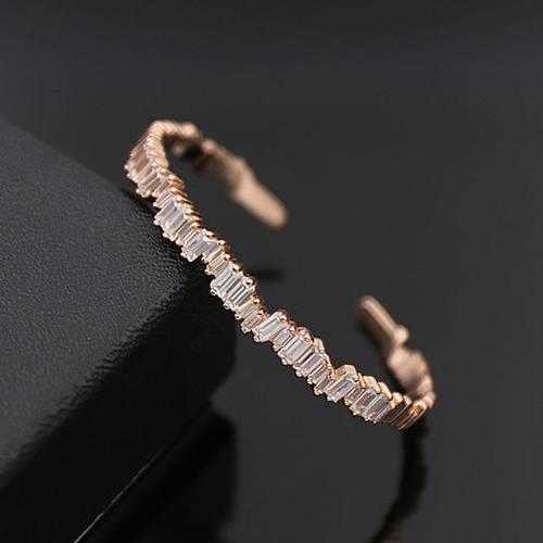 Bonjour Bracelet - Elegant French Natural Baguette Setting Jewelry for Women | Perfect for Weddings, Parties & Everyday Wear