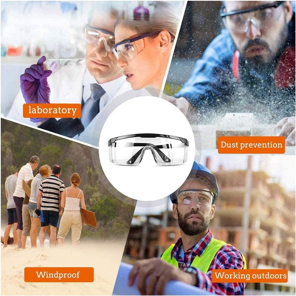Mozeeda 5-Pack Safety Glasses - Clear Anti-Fog UV400 Protection Goggles with Adjustable Temples | ANSI Z87.1 Certified Scratch-Resistant Eyewear for Men & Women | Ideal for Industrial Work, Construction, and DIY Projects
