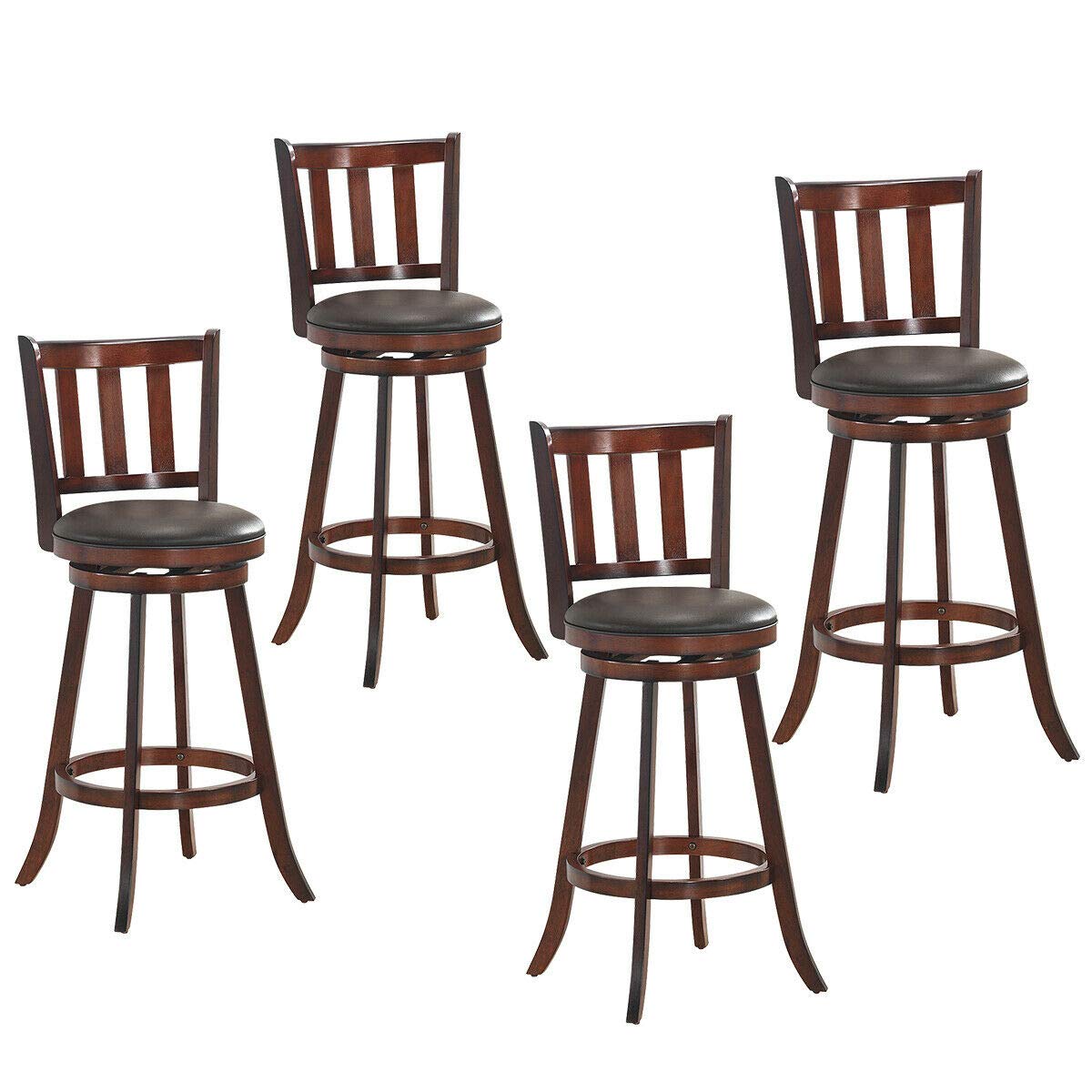 COSTWAY 4-Piece Bar Stool Set - 29.5