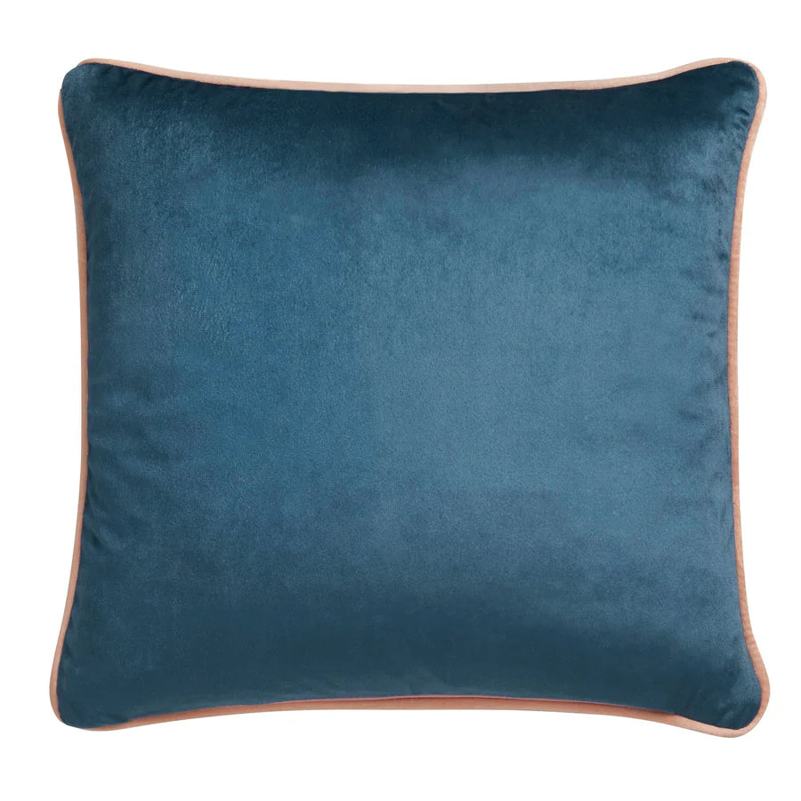 Laurence Llewelyn Bowen Down The Dilly Cushion - Blue Velvet Throw Pillow for Sofa, Bed & Home Decor | Stylish Living Room & Bedroom Accent Cushion