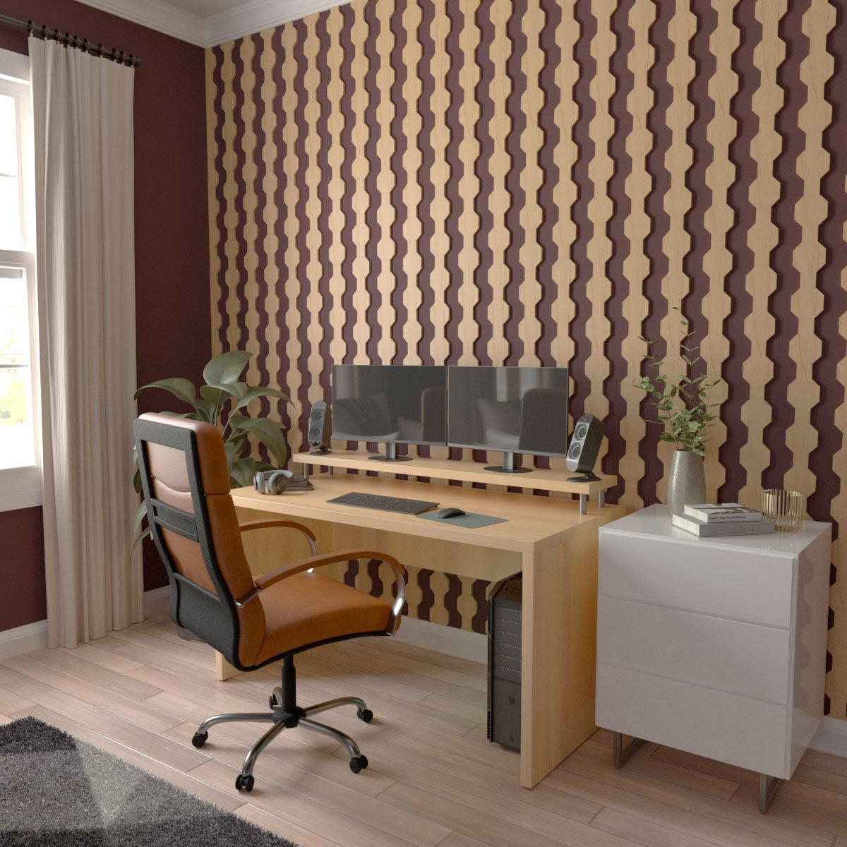 Adjustable Wood Slat Wall Kit for Home Decor - DIY Modern Wooden Wall Paneling for Living Room, Bedroom & Office - Easy Installation & Customizable Design