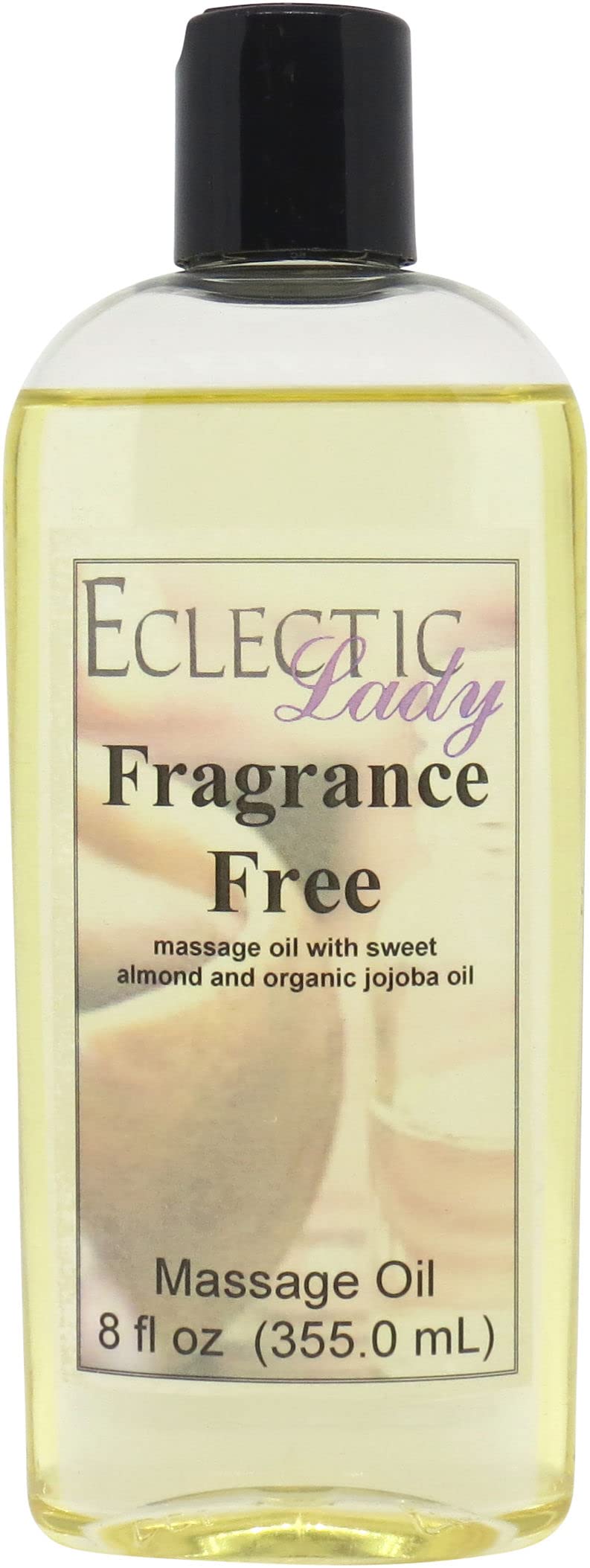 Fragrance-Free Massage Oil with Sweet Almond & Jojoba Oil - 8 oz Preservative-Free for Aromatherapy, Relaxation & Muscle Relief - Perfect for Spa, Yoga & Home Massage Therapy
