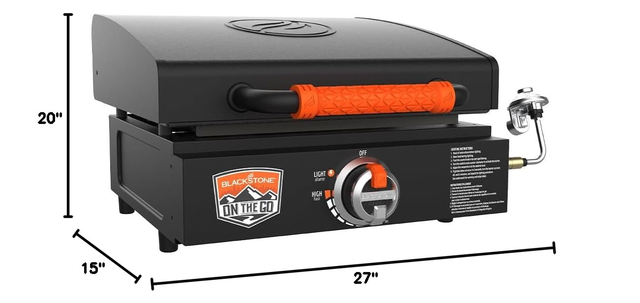 Blackstone 1900 Portable 17-Inch Tabletop Griddle with Hood - Perfect for Camping, Tailgating & Outdoor Cooking