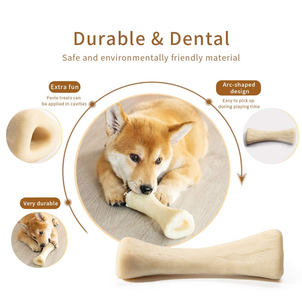 Durable Nylon Dog Toys for Aggressive Chewers - Tough Chew Bone for Large & Medium Dogs & Teething Puppies (2-Pack, Large Size) - Perfect for Playtime, Training & Dental Health