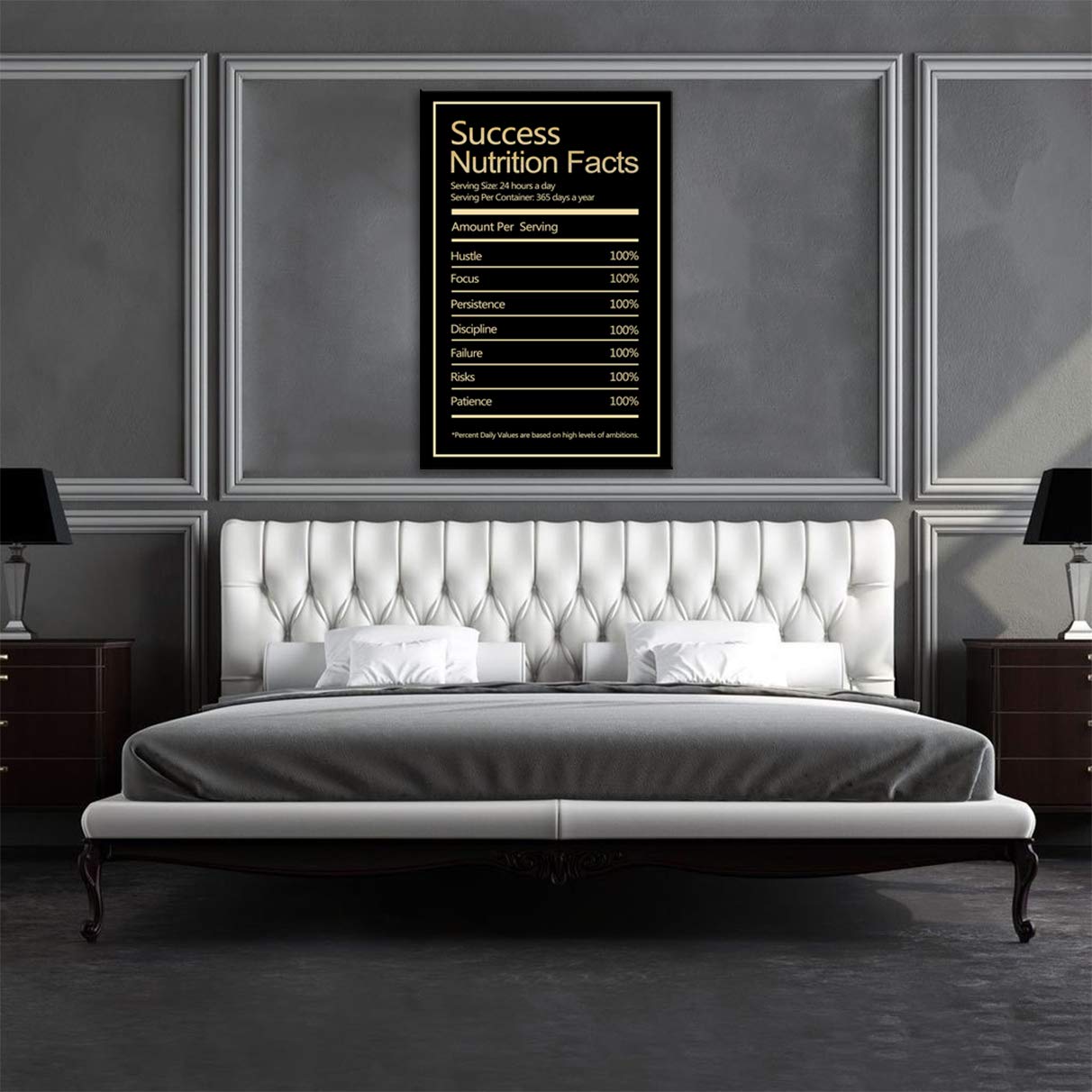 Motivational Posters - Inspirational Canvas Wall Art with Entrepreneur Quotes, Modern Success & Nutrition Facts Prints - Framed Ready to Hang for Living Room, Bedroom & Office Decor | Perfect for Home, Workspace & Gift Giving