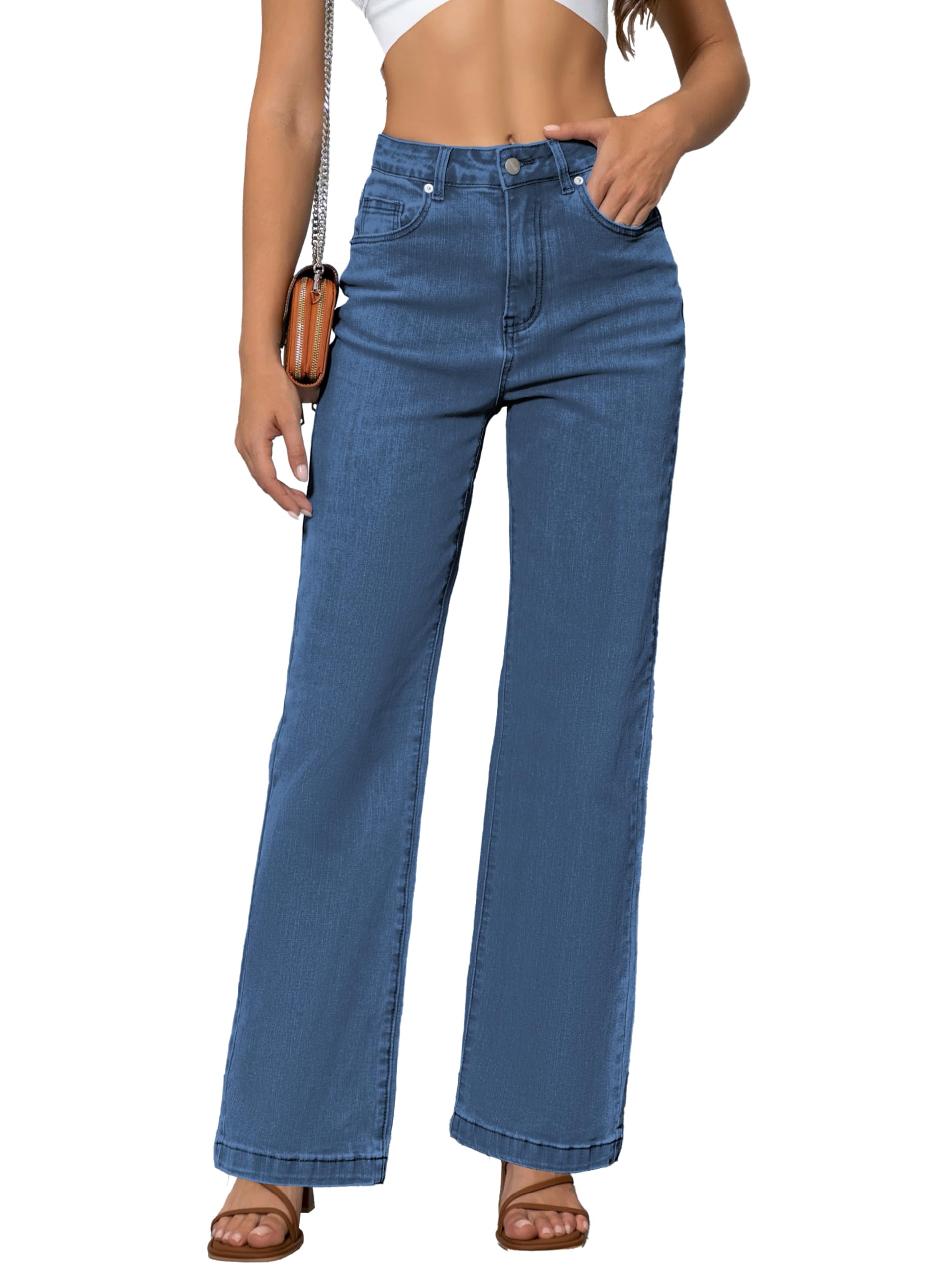 ETTELO Women's High Waist Skinny Jeans - Stretch Denim Pants for Casual & Work Wear - Comfortable Slim Fit Trousers for Everyday Style