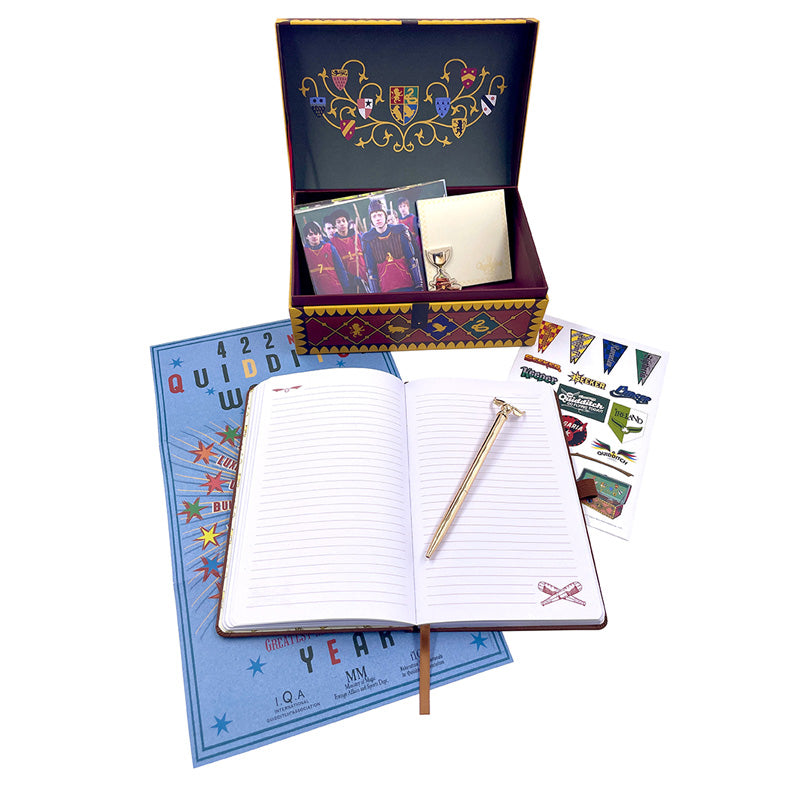Harry Potter Quidditch Set - Official Collectible Gift Box with Golden Snitch & Quidditch Accessories - Perfect for Fans, Collectors & Harry Potter Themed Parties