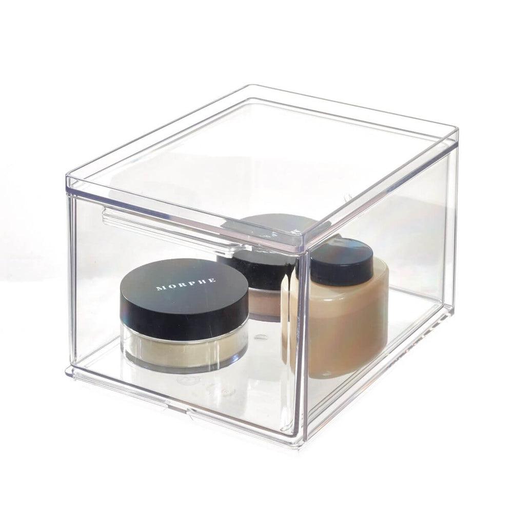 iDesign Deep Makeup Drawer Organizer - Small Cosmetic Storage for Vanity, Bathroom & Travel | The Home Edit Collection | Compact Beauty Organizer for Makeup Brushes, Lipsticks & Skincare Products