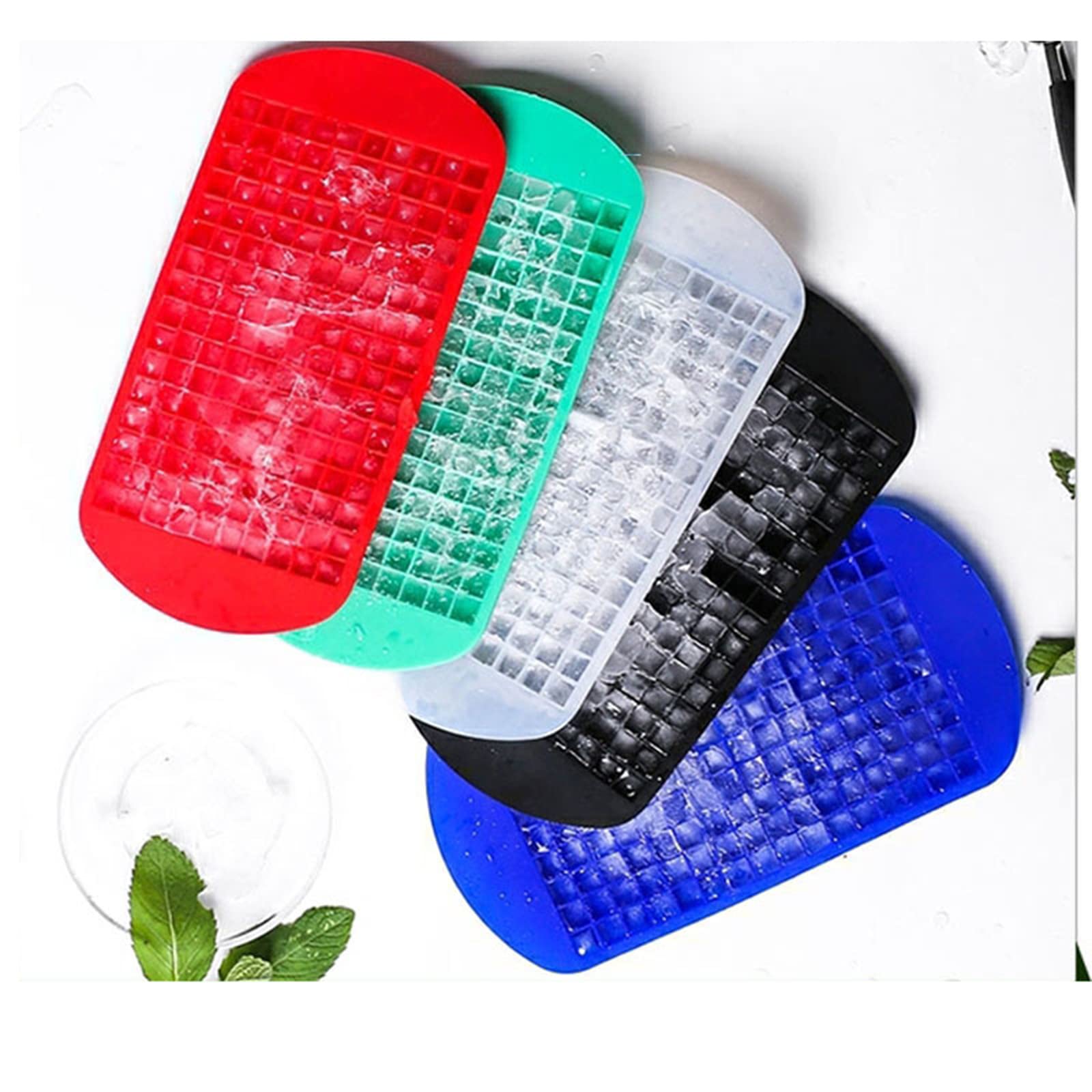 2 Pack Silicone Mini Ice Cube Trays - 160 Small Crushed Ice Molds for Cocktails & Whiskey | Easy Release, Flexible & Stackable Freezer Trays | Perfect for Baby Food, Iced Coffee & Party Drinks (Blue)