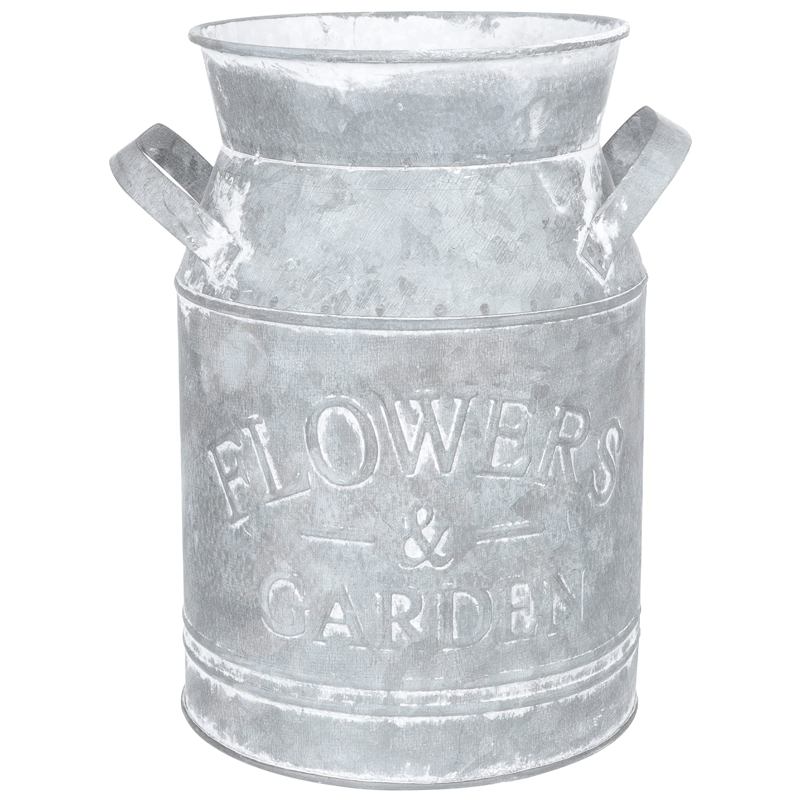 Vintage Galvanized Flower Vase - Rustic Metal Flower Pot for Home Decor, Wedding Centerpiece & Kitchen Utensil Holder | DOITOOL 1-Piece Floral Arrangement Container Gift
