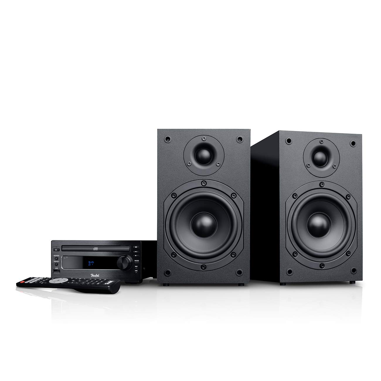 Teufel Kombo 11 - High-Fidelity Bluetooth Stereo System with FM/DAB+ Radio, CD Player & Speaker Pair (Black) | Perfect for Home Theater, Music Listening & Entertainment Spaces