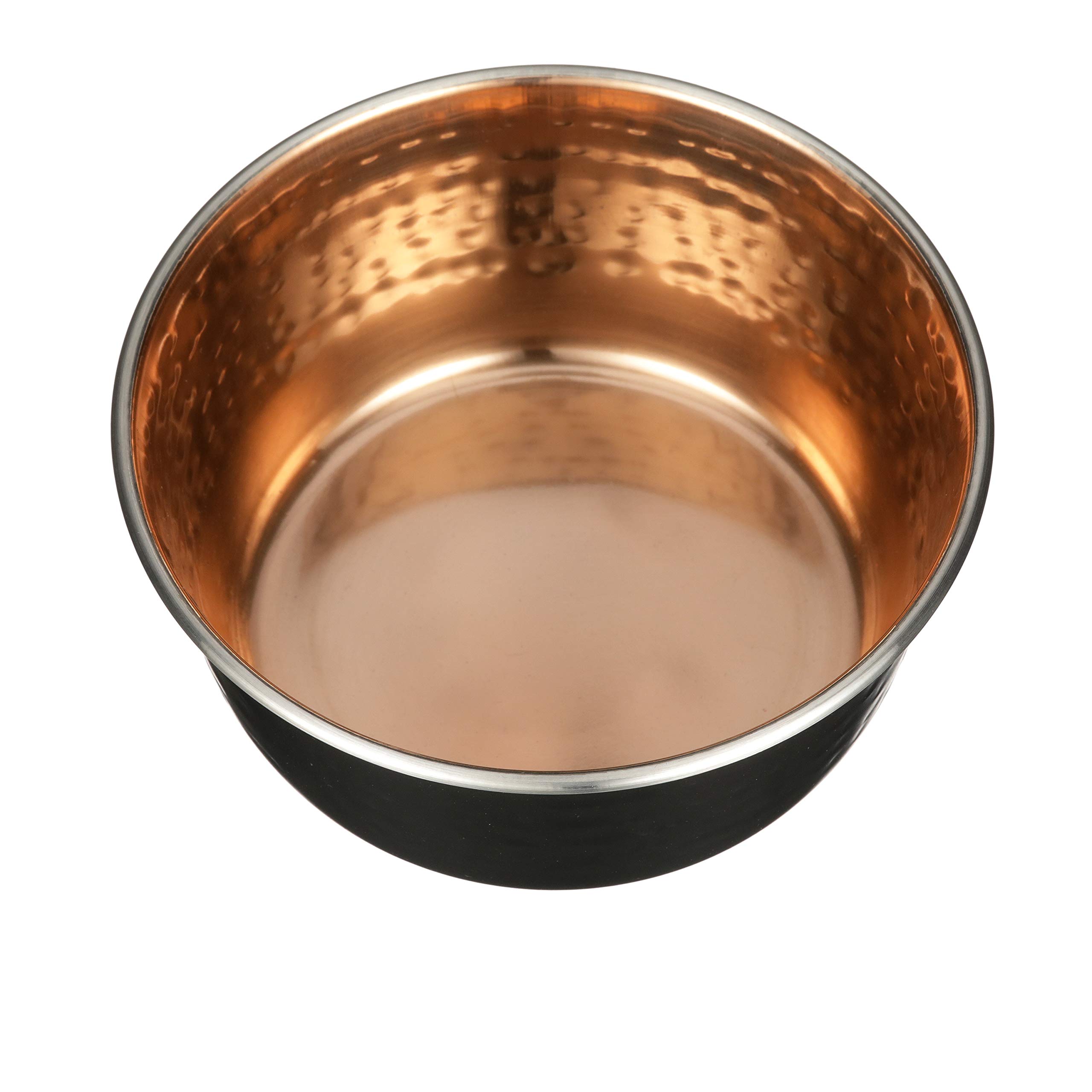 Premium Hammered Decorative Pet Bowls - Luxury Dog & Cat Food Dishes in Black Copper (Medium Size) | Elegant Feeding Solution for Home, Kitchen or Pet Dining Area