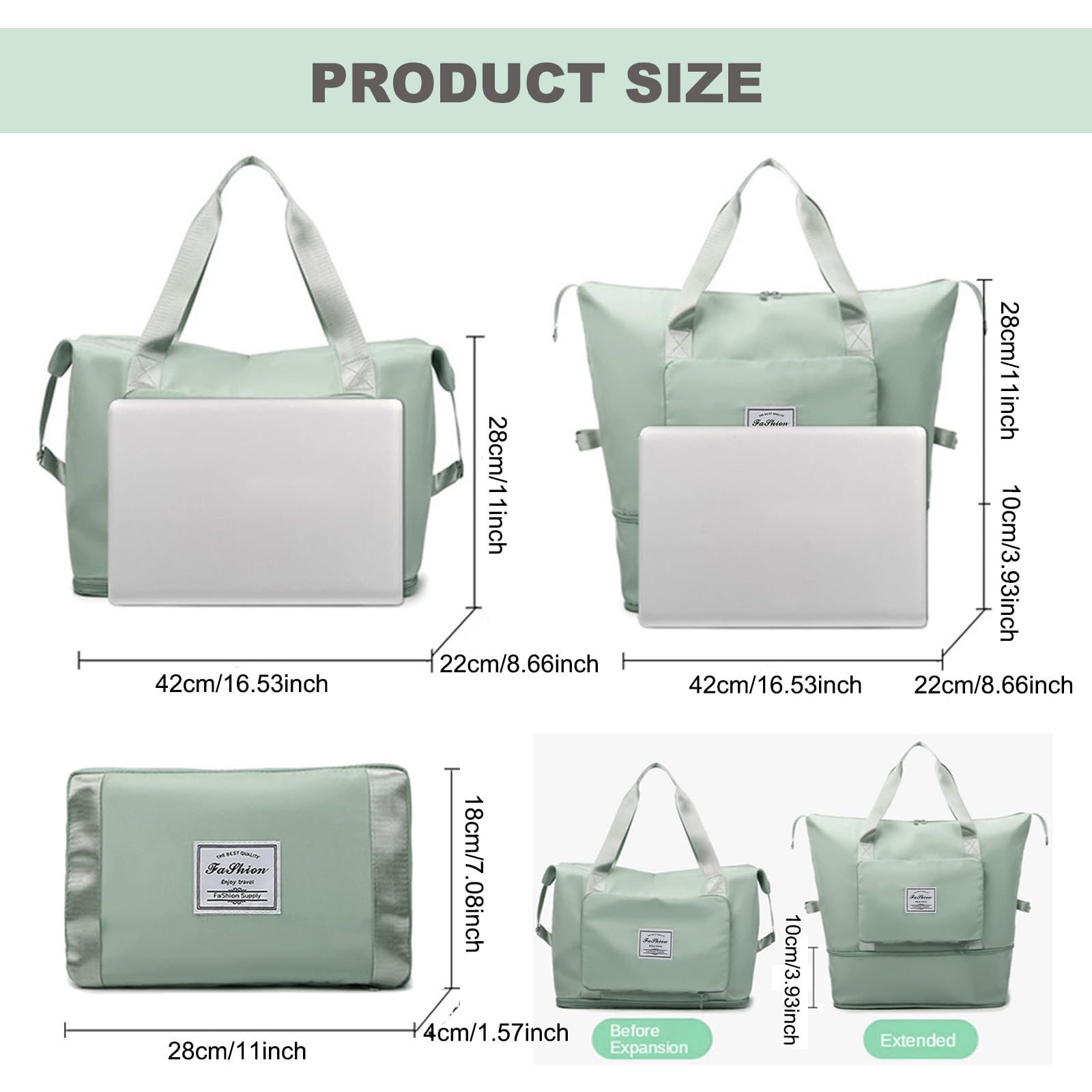 Large Capacity Foldable Expandable Travel Duffel Bag - Waterproof Collapsible Overnight Bag for Men & Women | Perfect for Weekend Trips, Gym, Camping & Air Travel