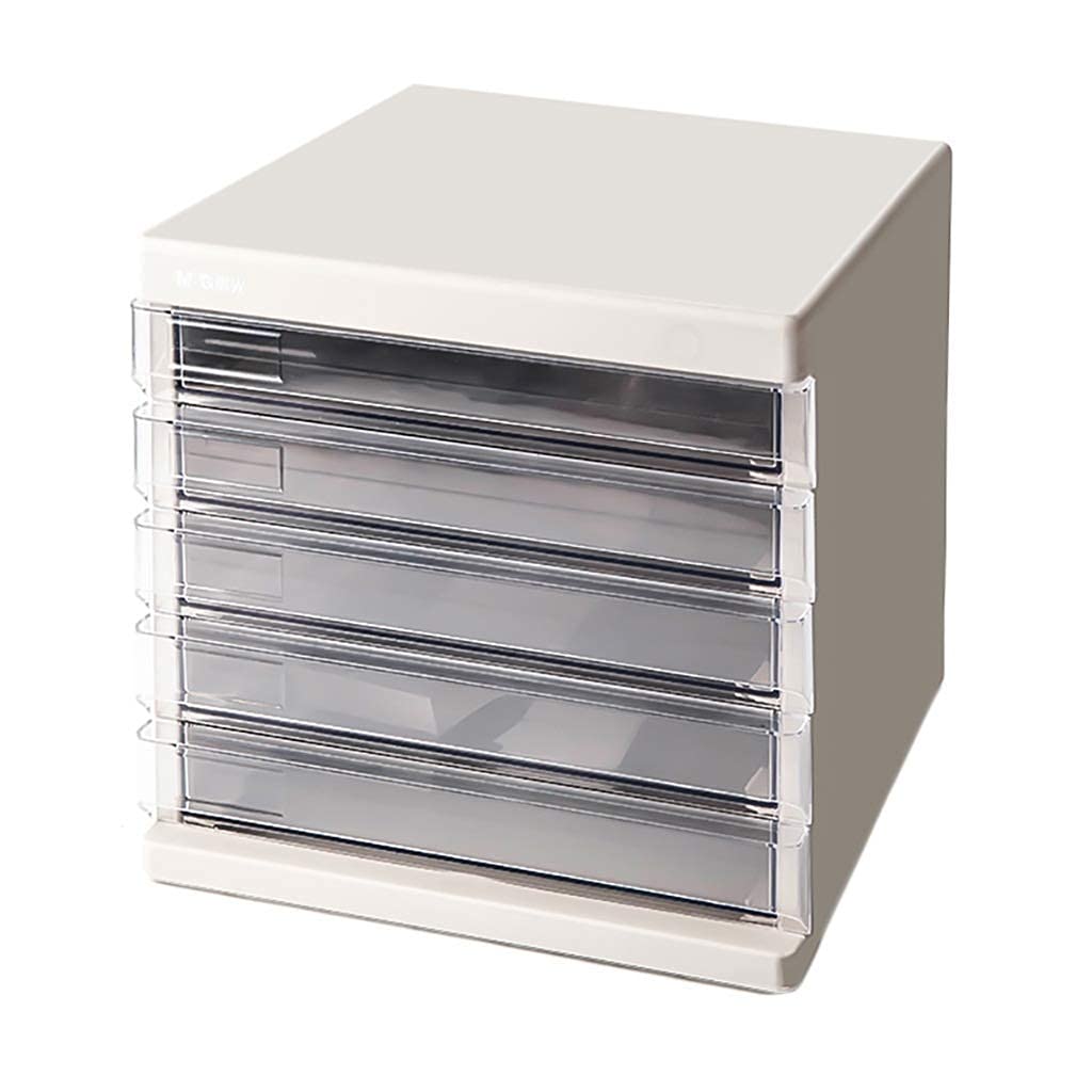 XBSXP 5-Layer Transparent Plastic Desktop File Cabinet - A4 Document Storage Box, Large Capacity Office Supplies for Organizing Papers, Bills & Stationery | Perfect for Home Office, School & Workplace Organization