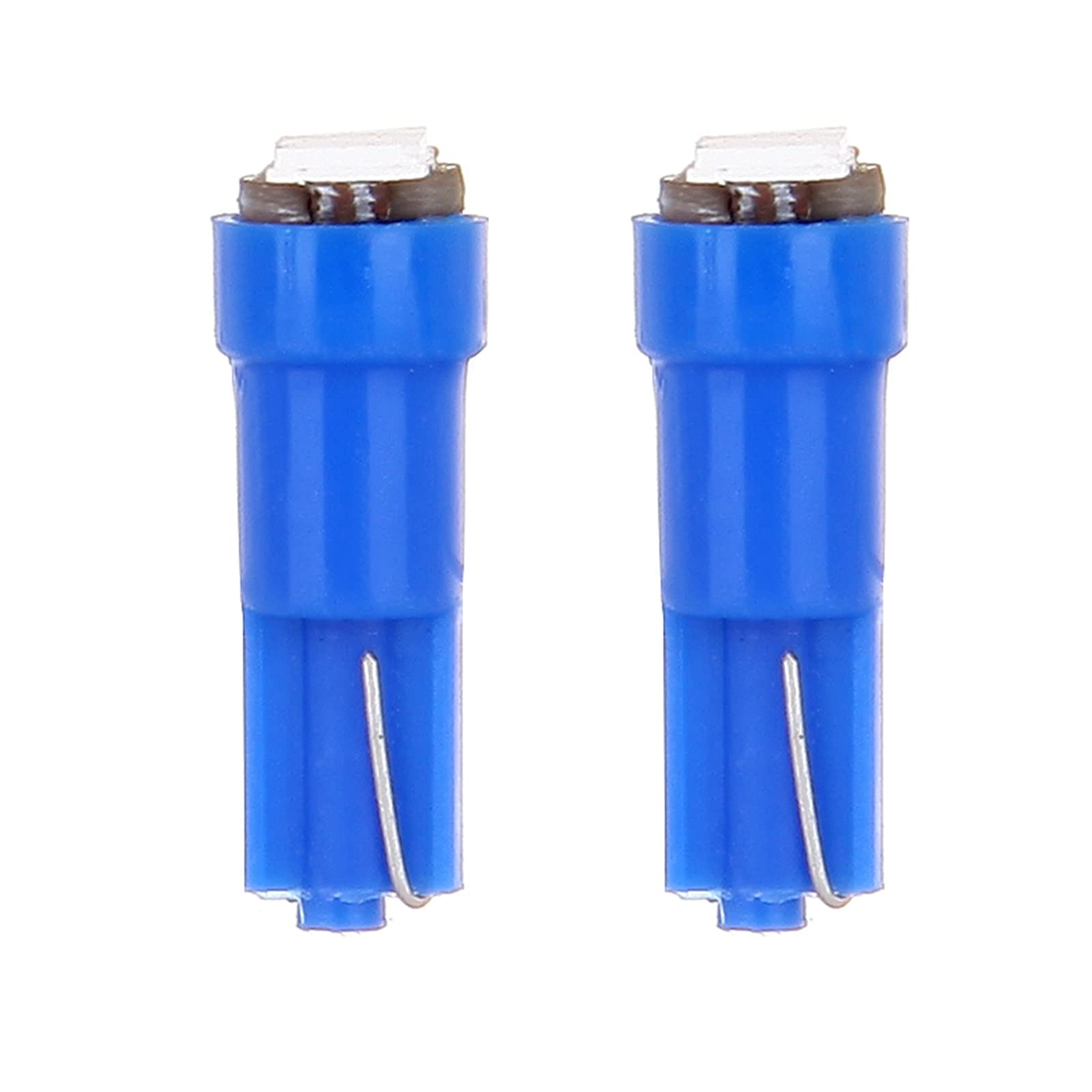 cciyu 20x T5 Ultra Blue LED Wedge Bulbs (58 70 73 74 Dashboard Gauge) - 2SMD Replacement Lights for Car Interior, Instrument Panel & Dashboard Lighting