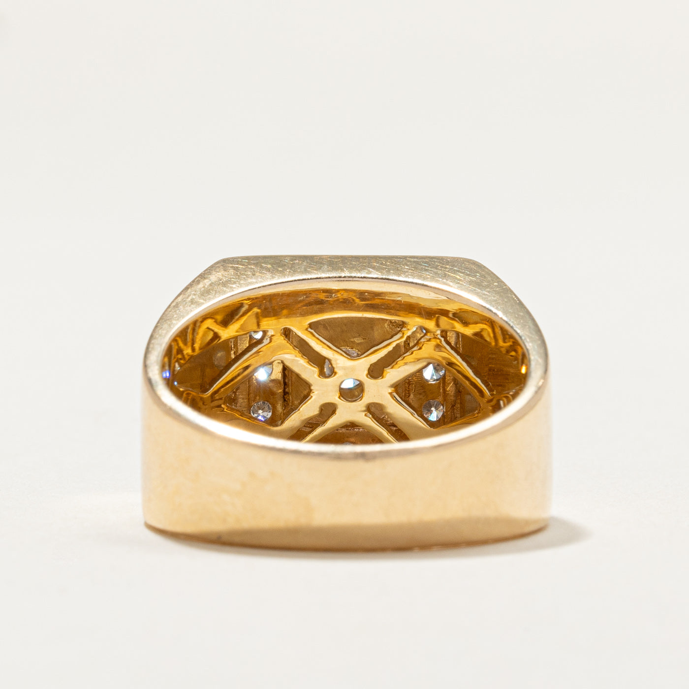 Diamond Cluster Square Signet Ring for Women | 0.43ct & 0.56ctw | Size 9 | Elegant Jewelry Gift for Anniversary, Wedding & Special Occasions