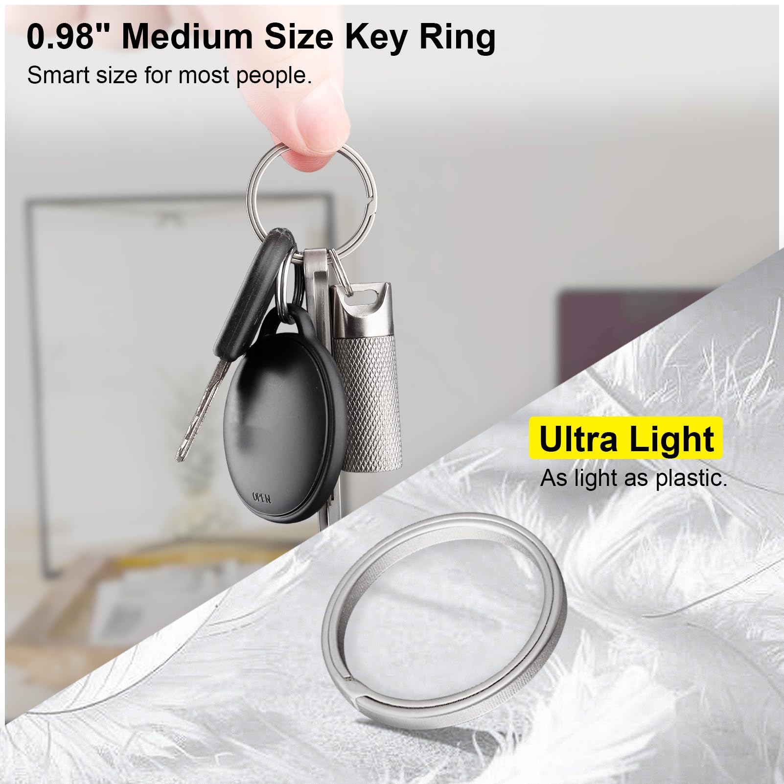 Titanium Keychain Carabiner - Quick Release Key Ring for Outdoor & Travel