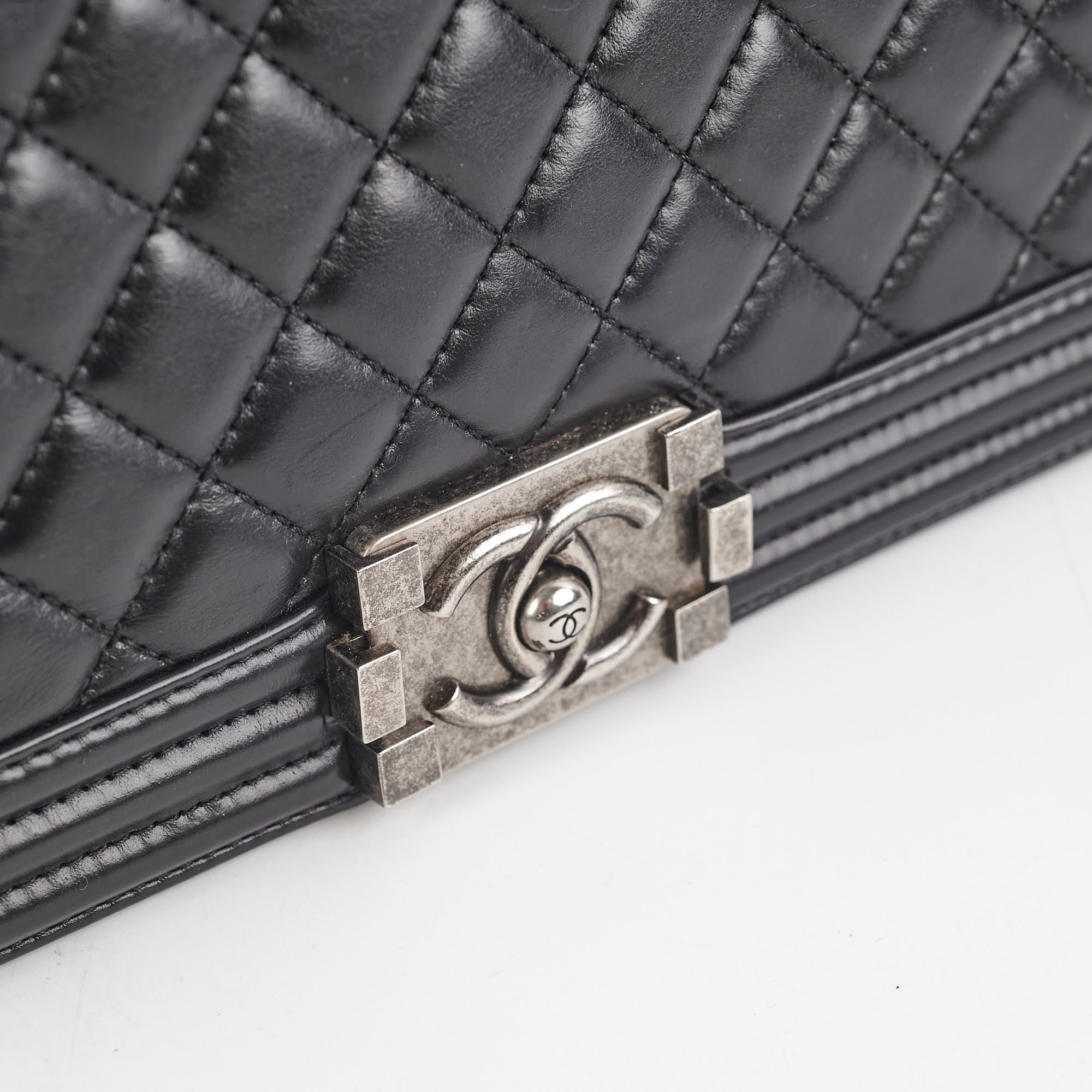 Chanel Quilted Old Medium Boy Bag in Black - Luxury Crossbody Handbag for Women, Perfect for Date Night & Evening Events