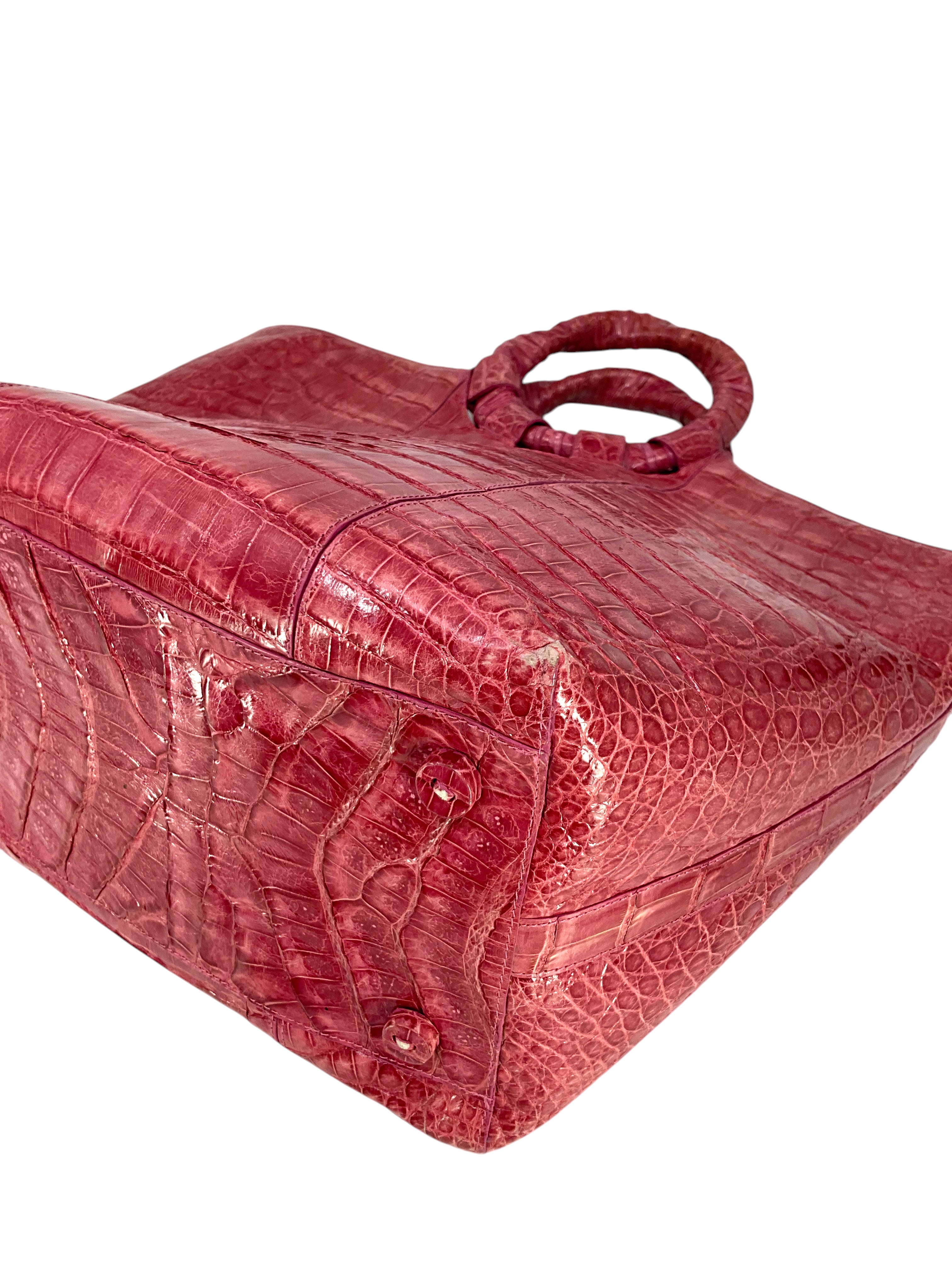 Luxury Nancy Gonzalez Medium Crocodile Leather Tote Bag for Women - Elegant Designer Handbag for Work, Travel & Everyday Use