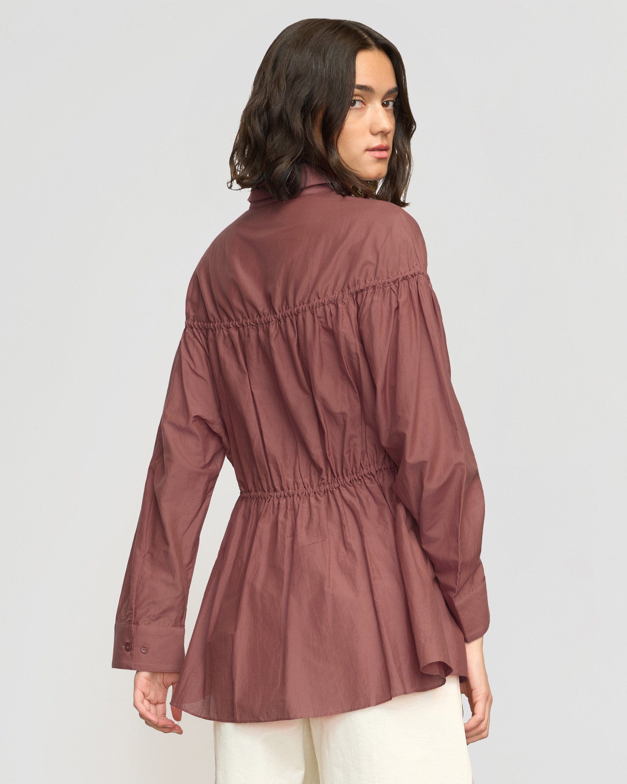 Kia Tie Front Cotton Silk Tunic Blouse for Women - Elegant Casual Top for Work, Office & Everyday Wear