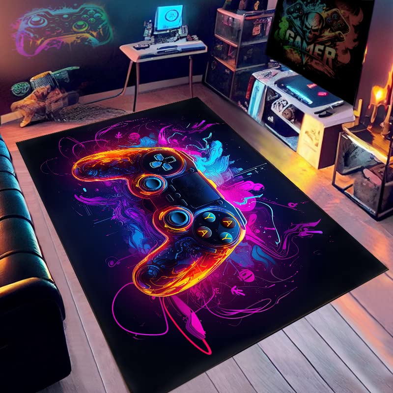 Gamer Rug - 36x24 Inches Game Controller Design Rug - Perfect for Game Room, Boys' Bedroom, and Gaming Enthusiast's Living Space
