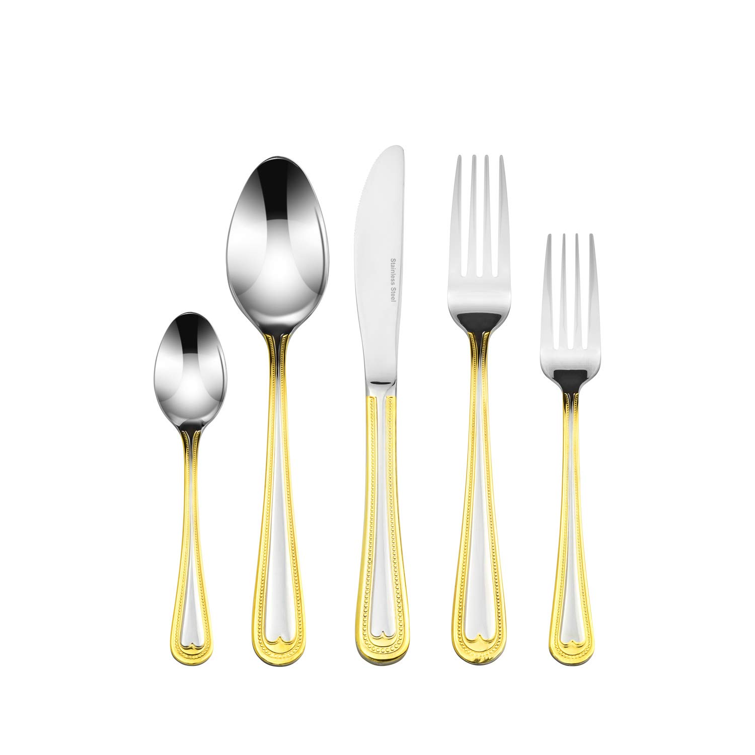 75-Piece Soderini Luxury 18/10 Stainless Steel Flatware Set - 24K Gold-Plated Cutlery with Cherry Wood Case (Service for 12) - Perfect for Dinner Parties, Weddings & Formal Dining