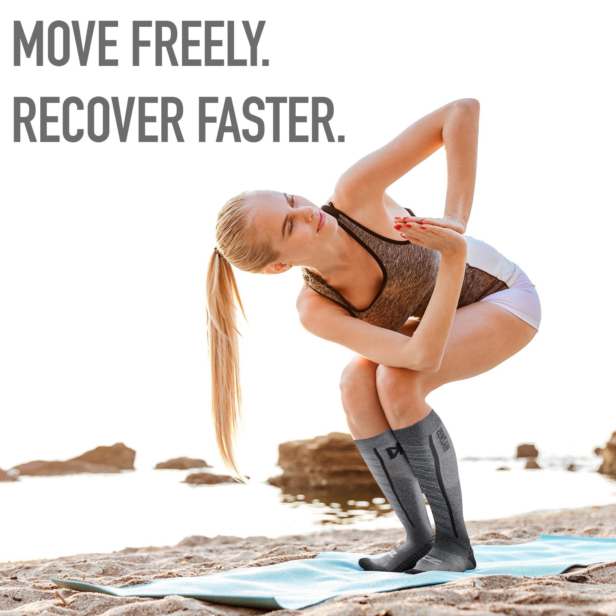 Zensah Featherweight Compression Socks - Ultra-Lightweight Running Socks for Women & Men - Improve Performance & Recovery for Runners, Athletes & Travelers