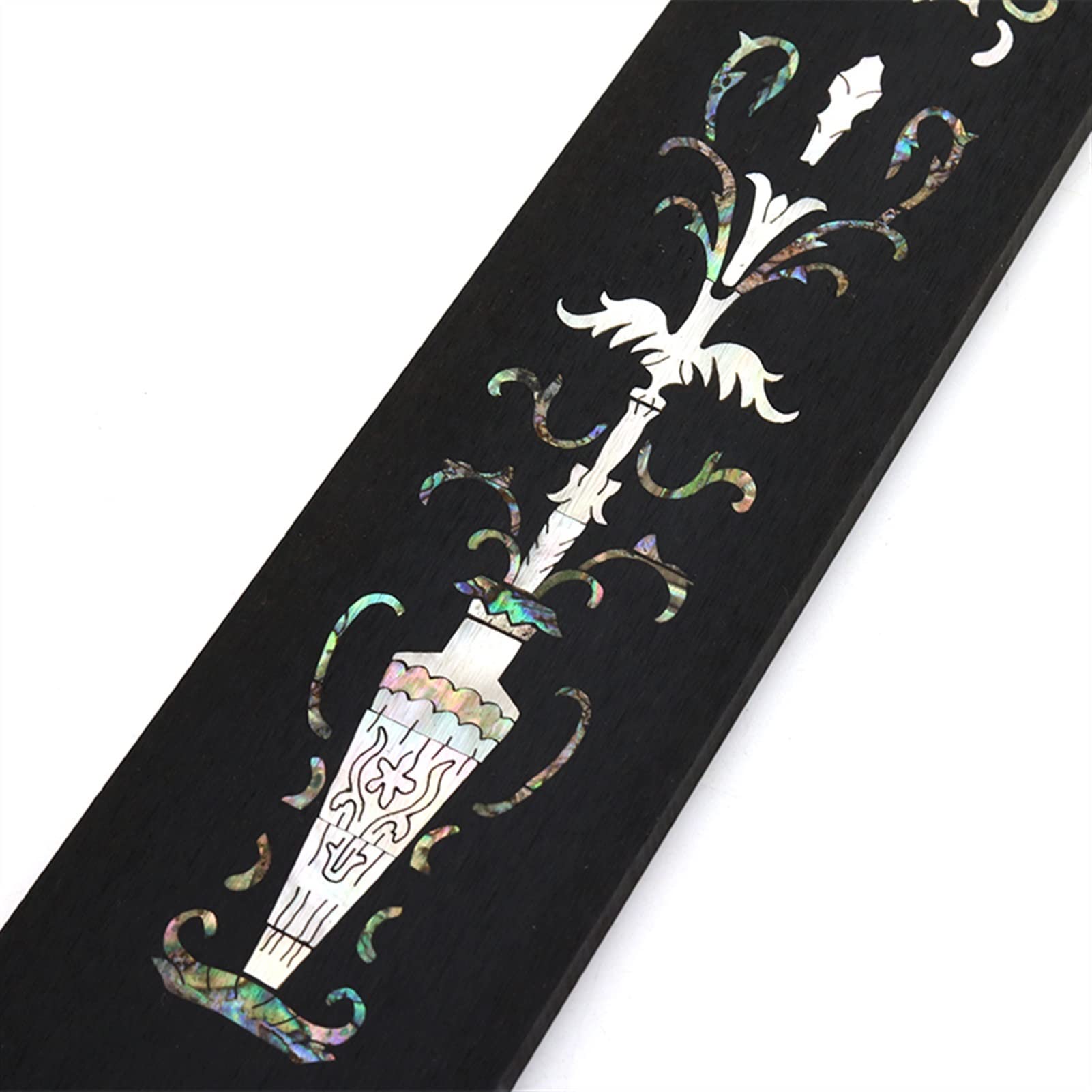 Premium Ebony Guitar Fretboard with Shell Mosaic Inlay - Handcrafted for Classical, Acoustic & Electric Guitars - Perfect for Upgrades, Repairs & Custom Builds - Ideal for Musicians, Luthiers & DIY Guitar Projects