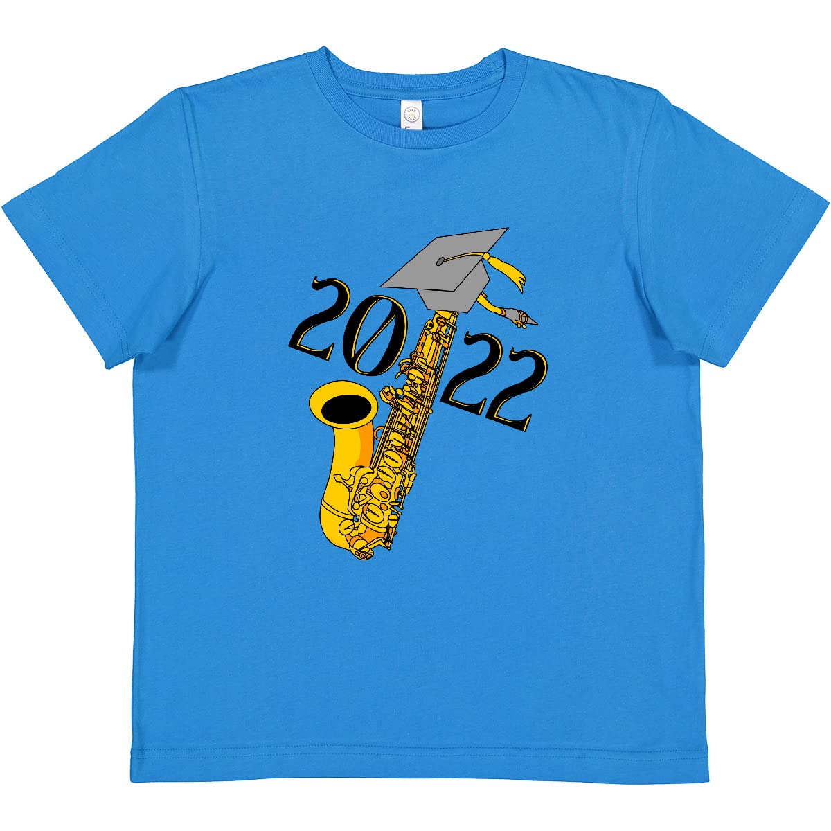 Inktastic Saxophone 2022 Graduation Women's T-Shirt - Comfortable Cotton Tee for Music Lovers, Band Members & Graduation Gifts - Perfect for Concerts, School Events & Casual Wear