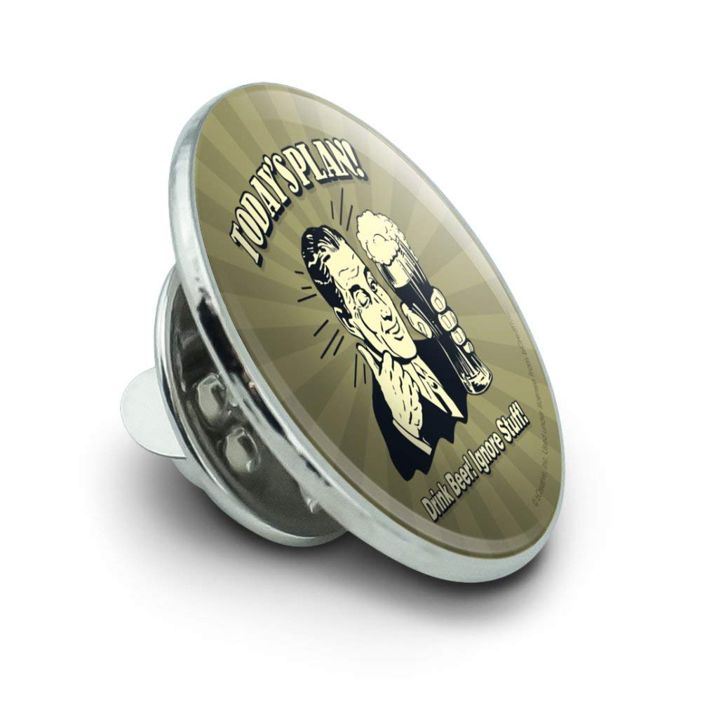 Funny Humor Metal Lapel Pin - 'Drink Beer Ignore Stuff' 0.75