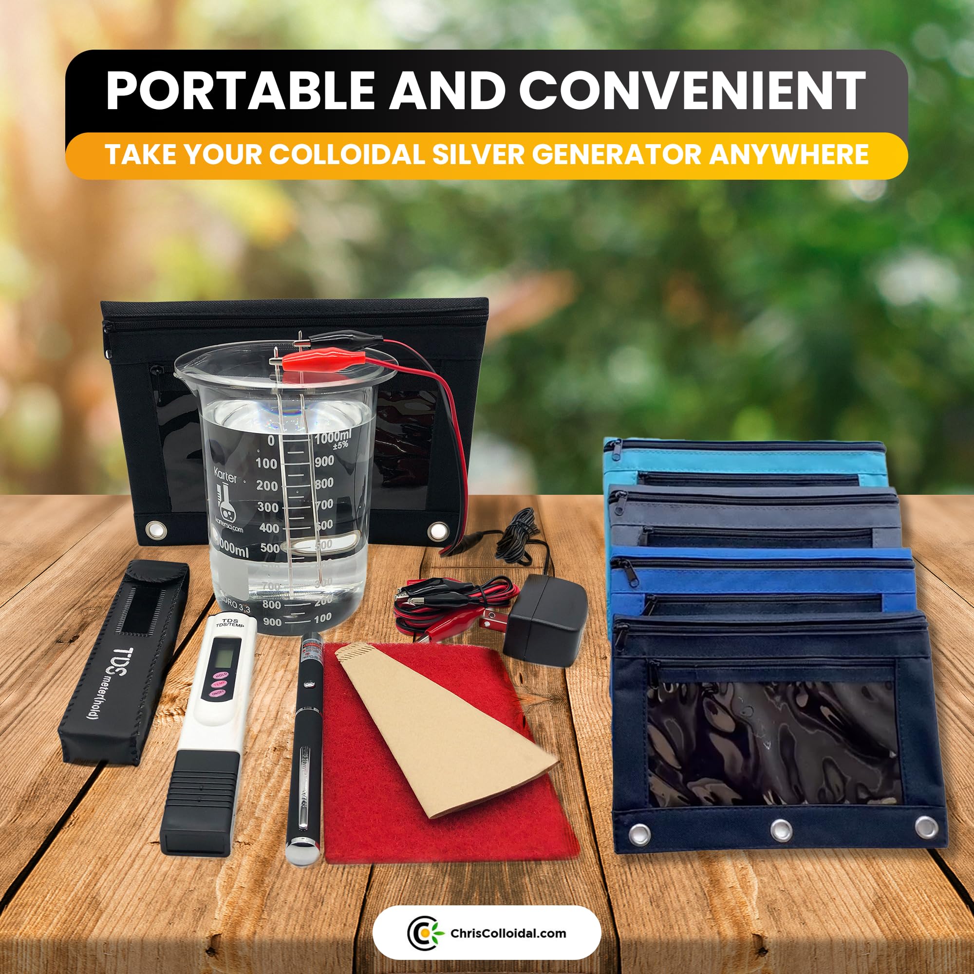 Original Chris Collateral Silver Generator Kit with 99.99% Pure Silver Wire - DIY Colloidal Silver Maker for Home Use, Health & Wellness, Skin Care, and Immune Support