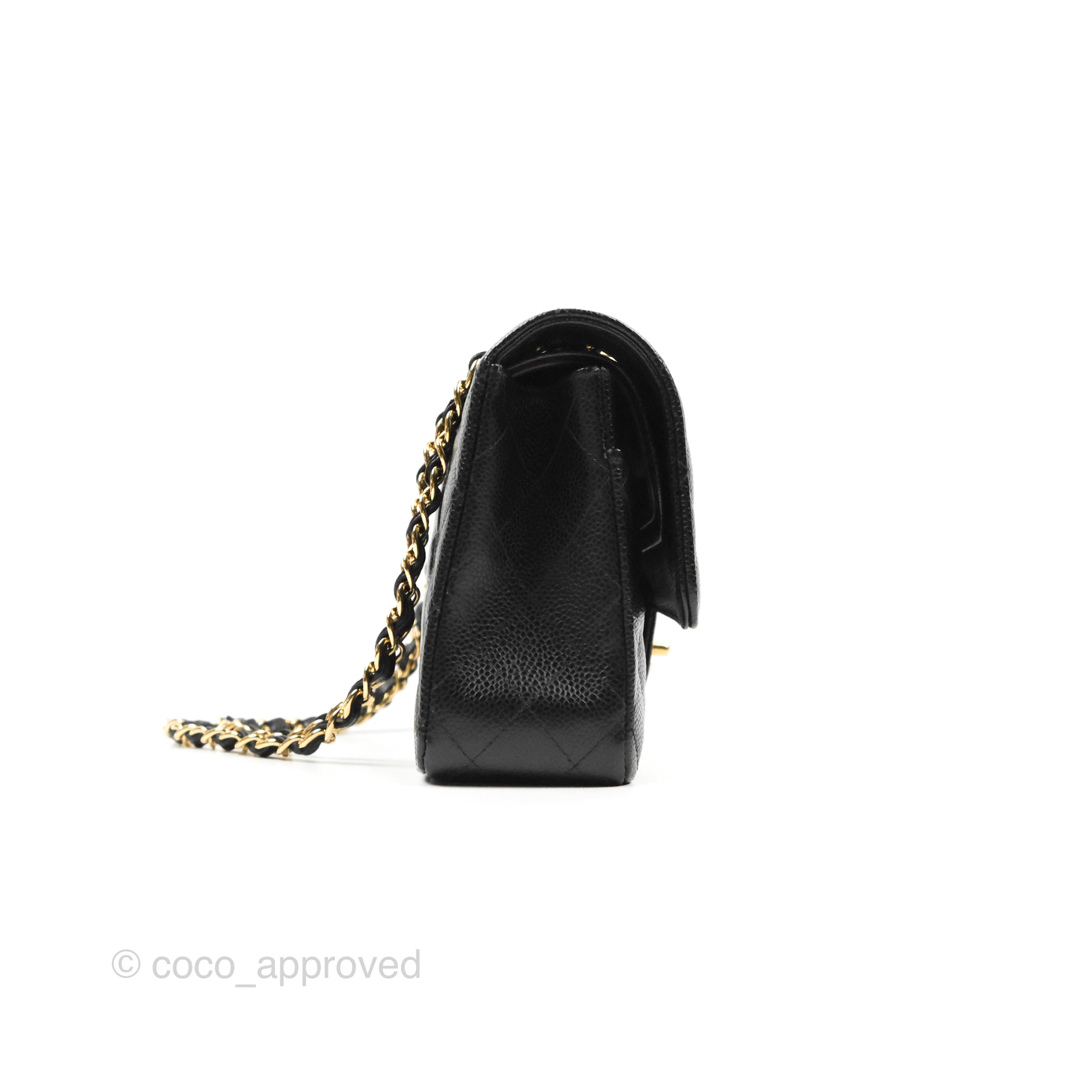 Chanel Classic Medium Double Flap Bag in Black Caviar Leather with Gold Hardware - Luxury Designer Handbag for Women, Perfect for Work, Evening Events & Special Occasions